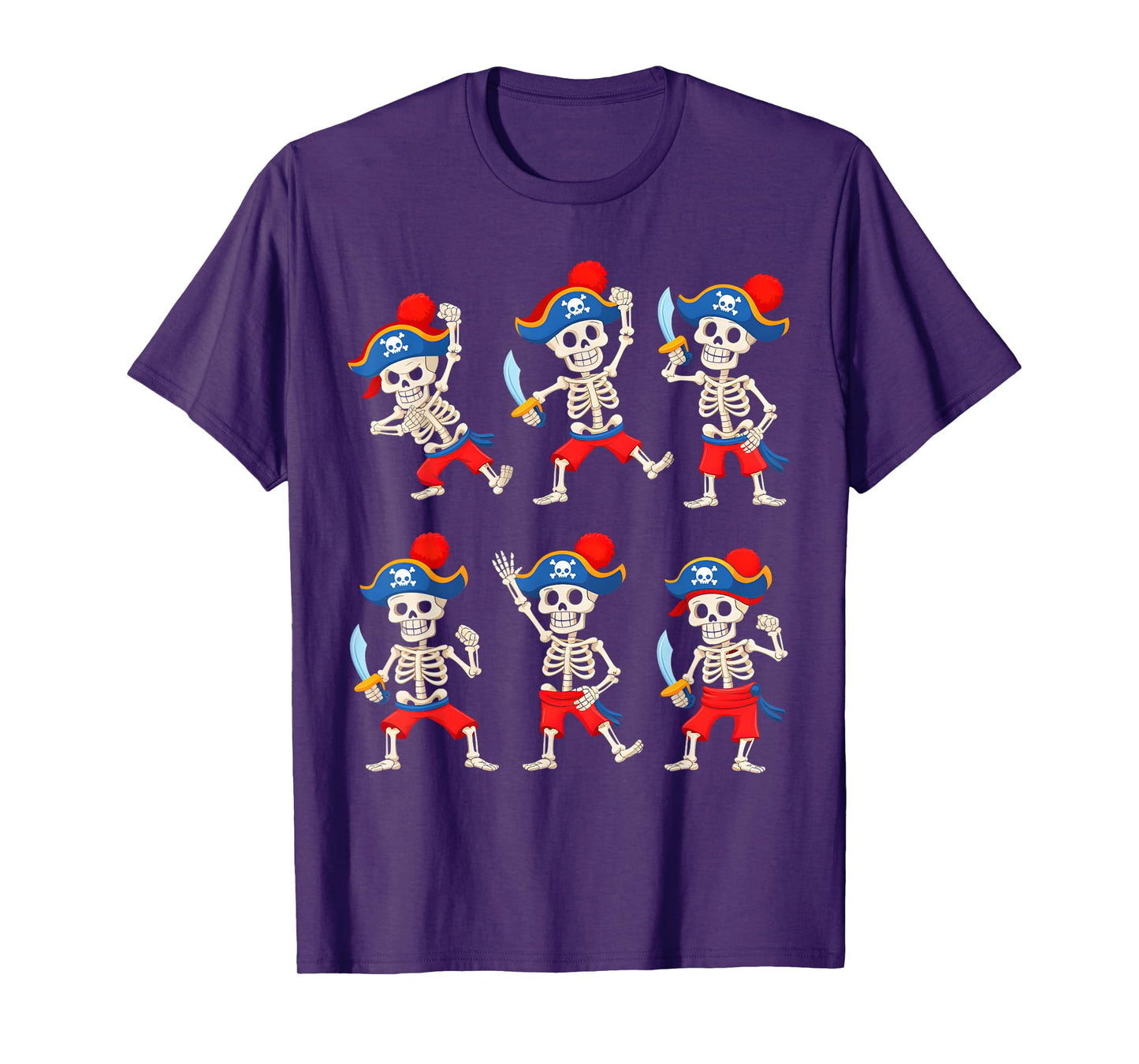 Dancing Skeleton Pirate Halloween Costume Boys Girls Kids T-Shirt