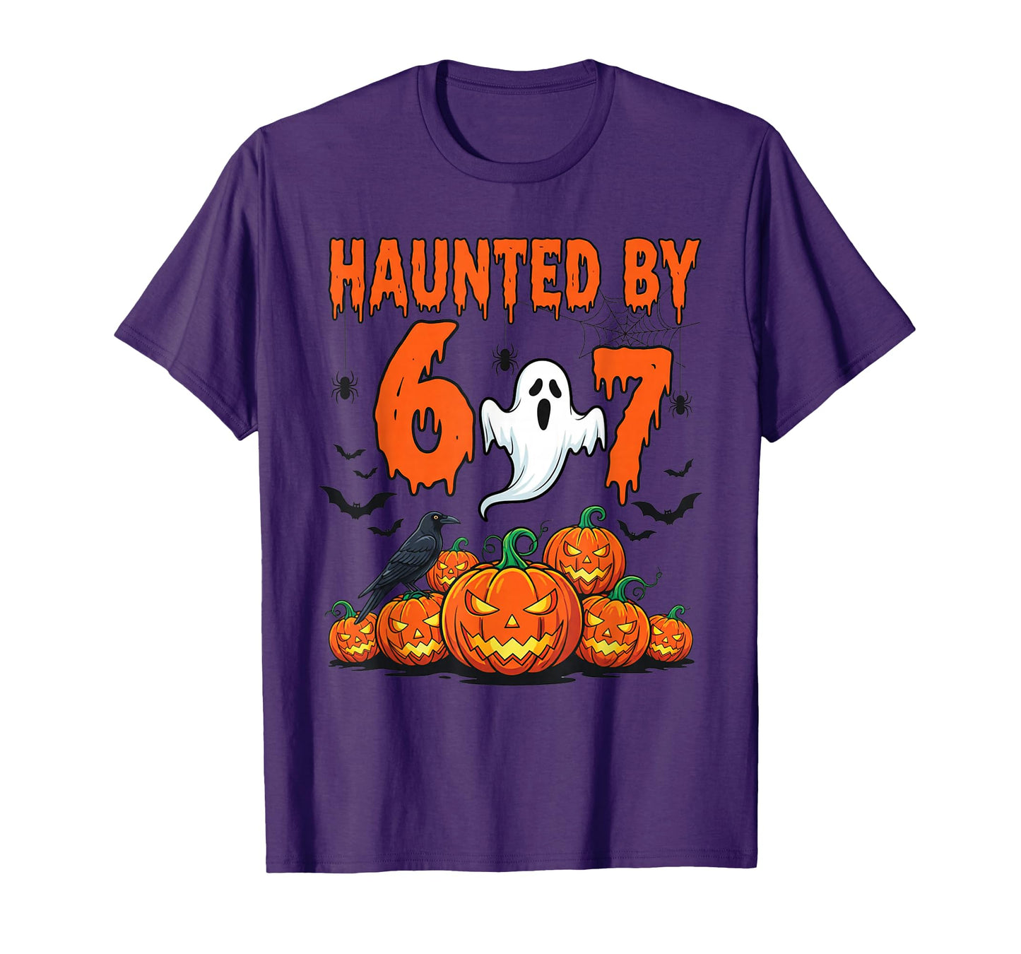 Haunted by 67 Meme Funny Ghost and Pumpkin Halloween Costume T-Shirt