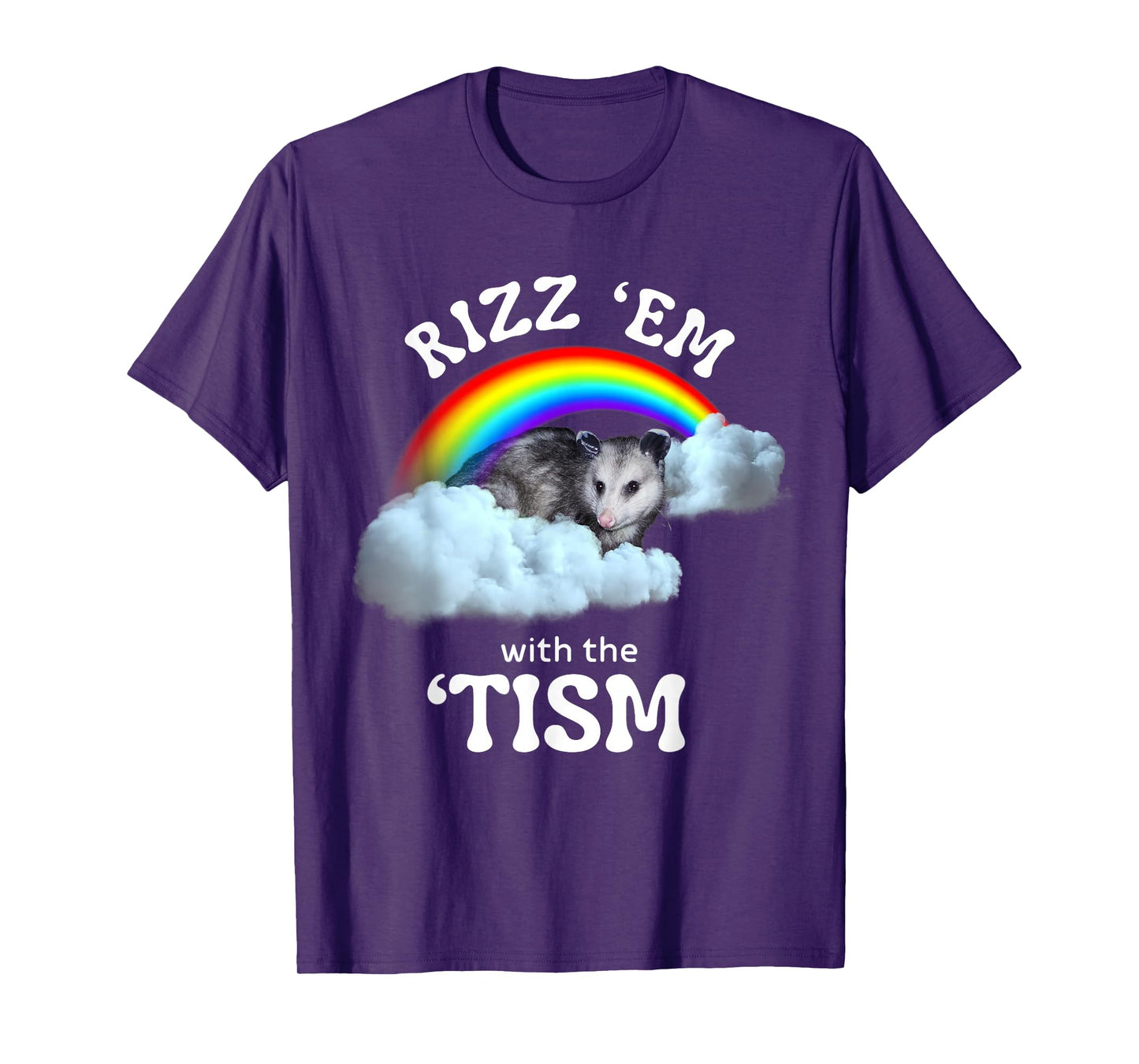 Autism Funny Rizz Em With The Tism Meme Autistic Opossum T-Shirt
