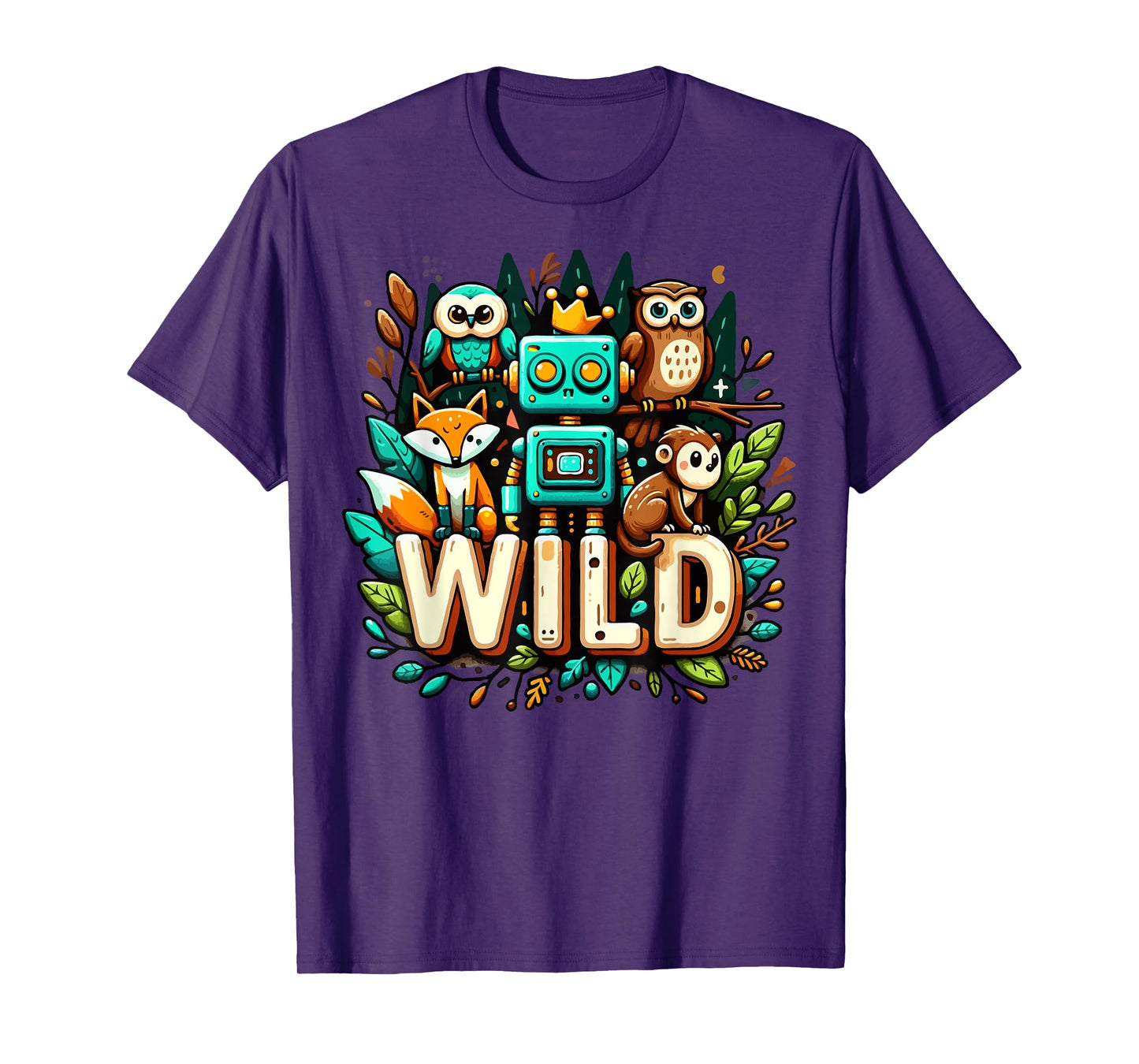 Wild Retro Vintage Machine ROBOT Art Science & Math Boy Kid T-Shirt