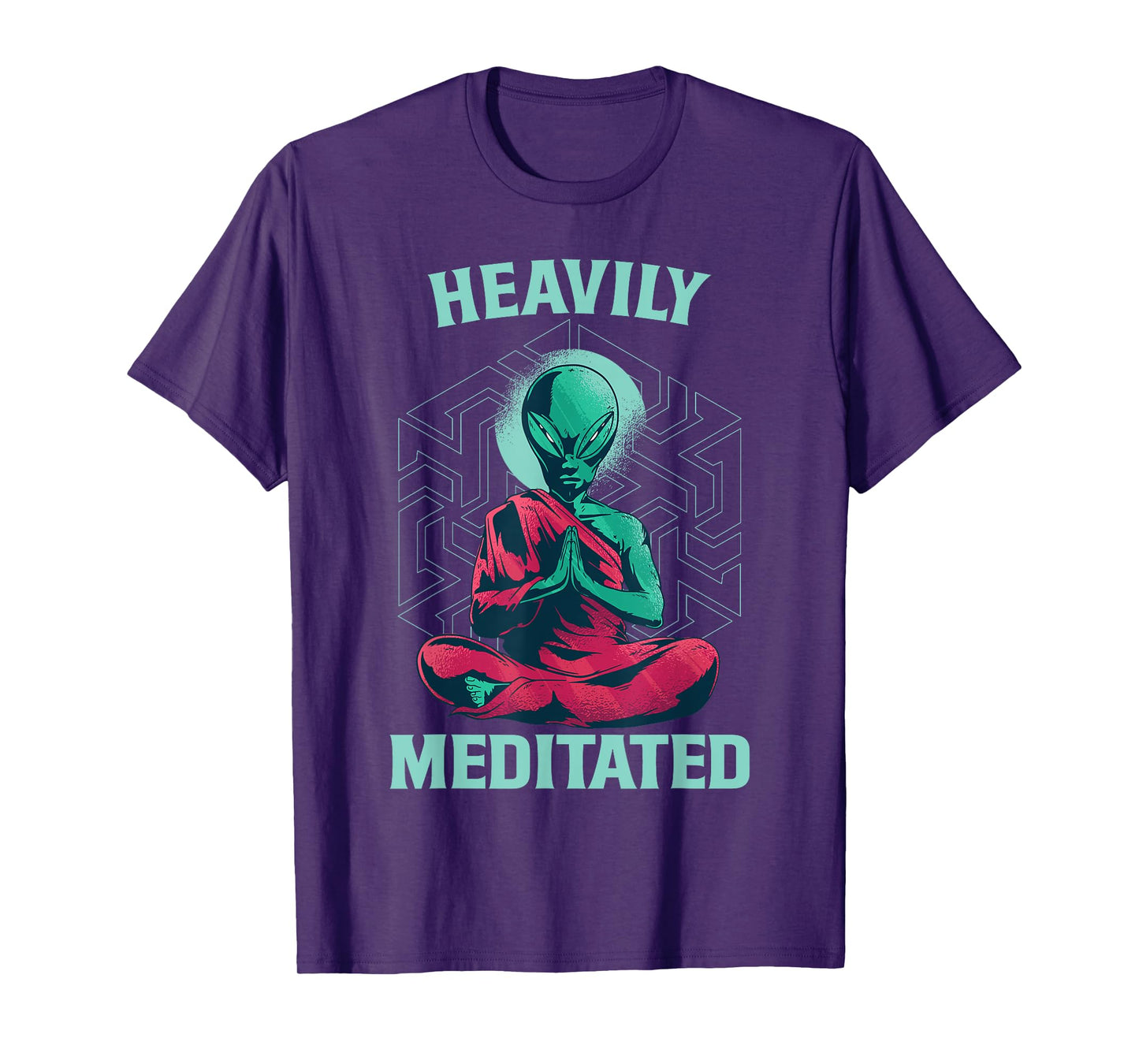 Heavily Meditated Alien Monk Funny Yoga Meditation T-Shirt