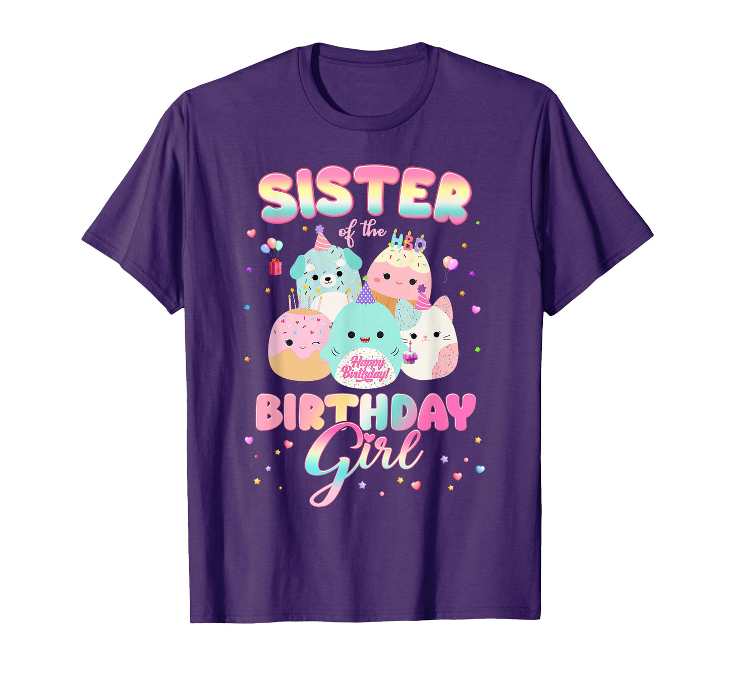 Birthday Family Squish Squad Sister Of The Birthday Girl T-Shirt