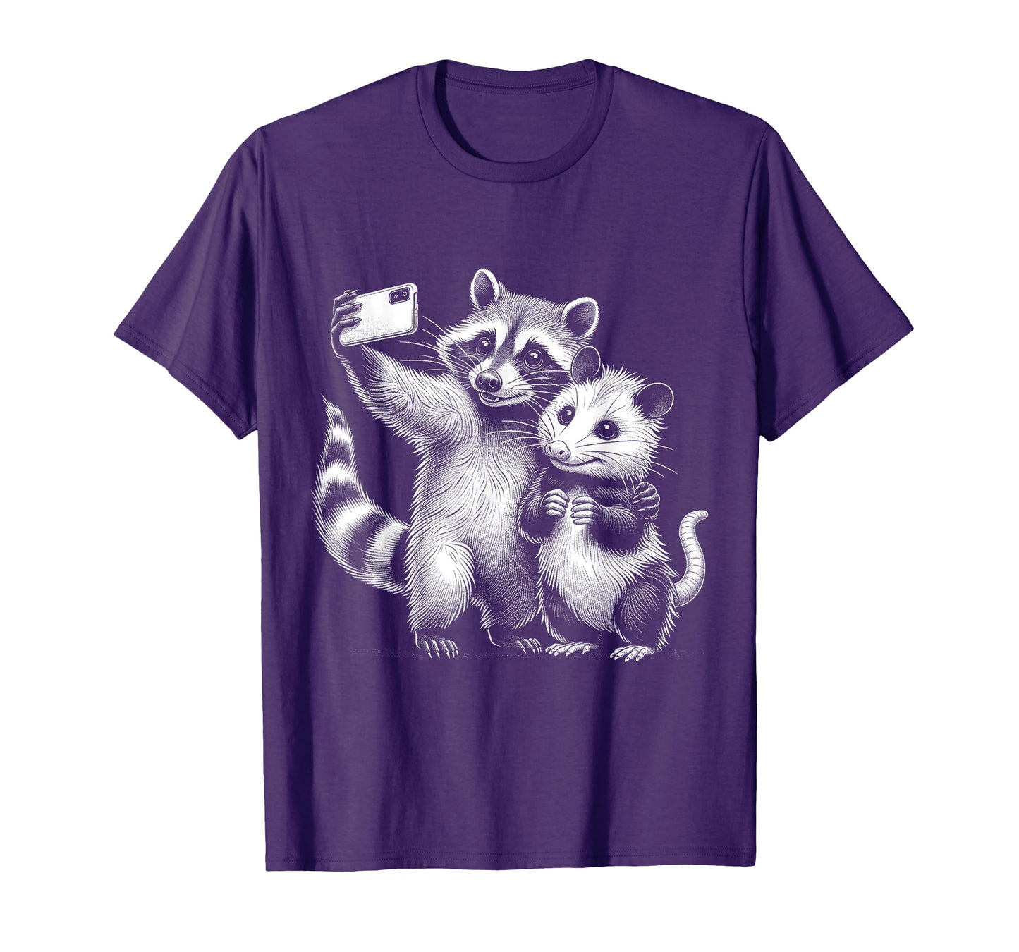 Opossum Racoon Selfie Funny Meme Wild West Possum Graphic T-Shirt
