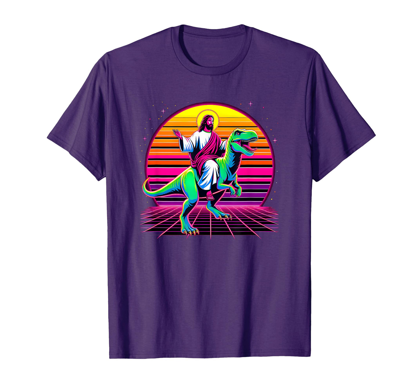 Jesus Riding A Dinosaur Meme Dino Lover Tyrannosaurus Rex T-Shirt