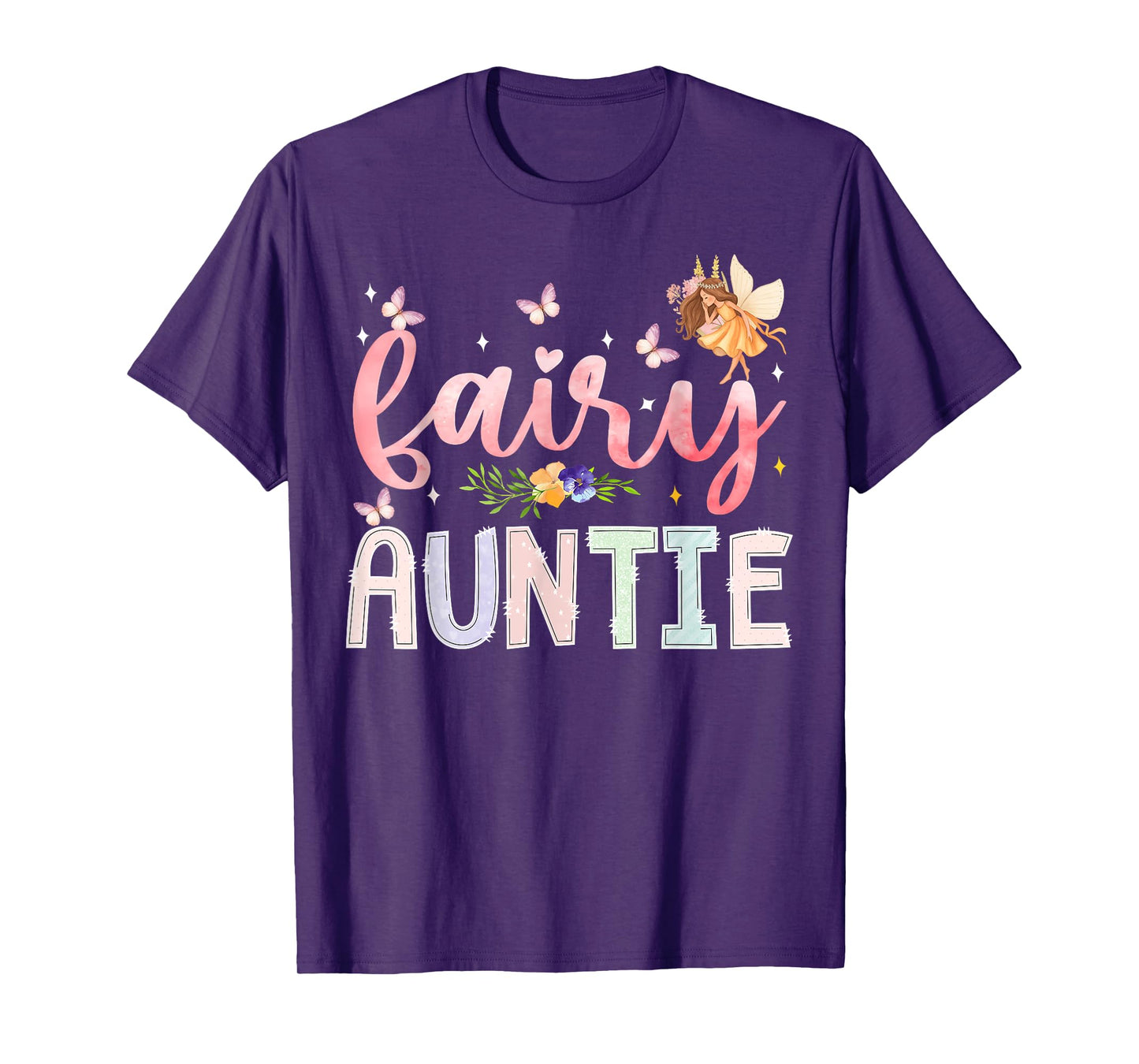 Fairy Auntie Magical Floral Birthday Girl Fairytale Family T-Shirt