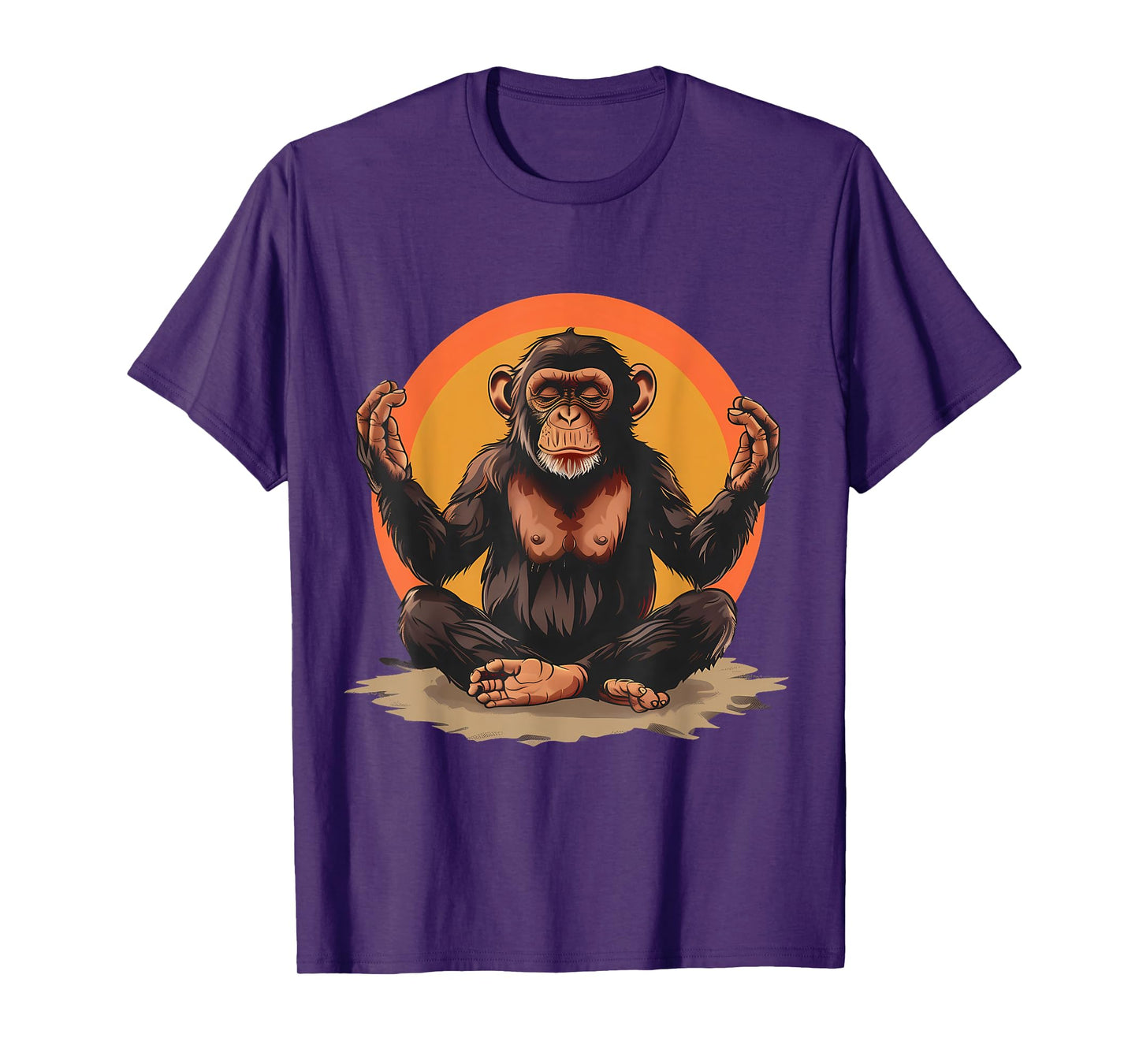 Meditation Monkey Spiritual Yoga Zen Buddha Hindu Buddhist T-Shirt