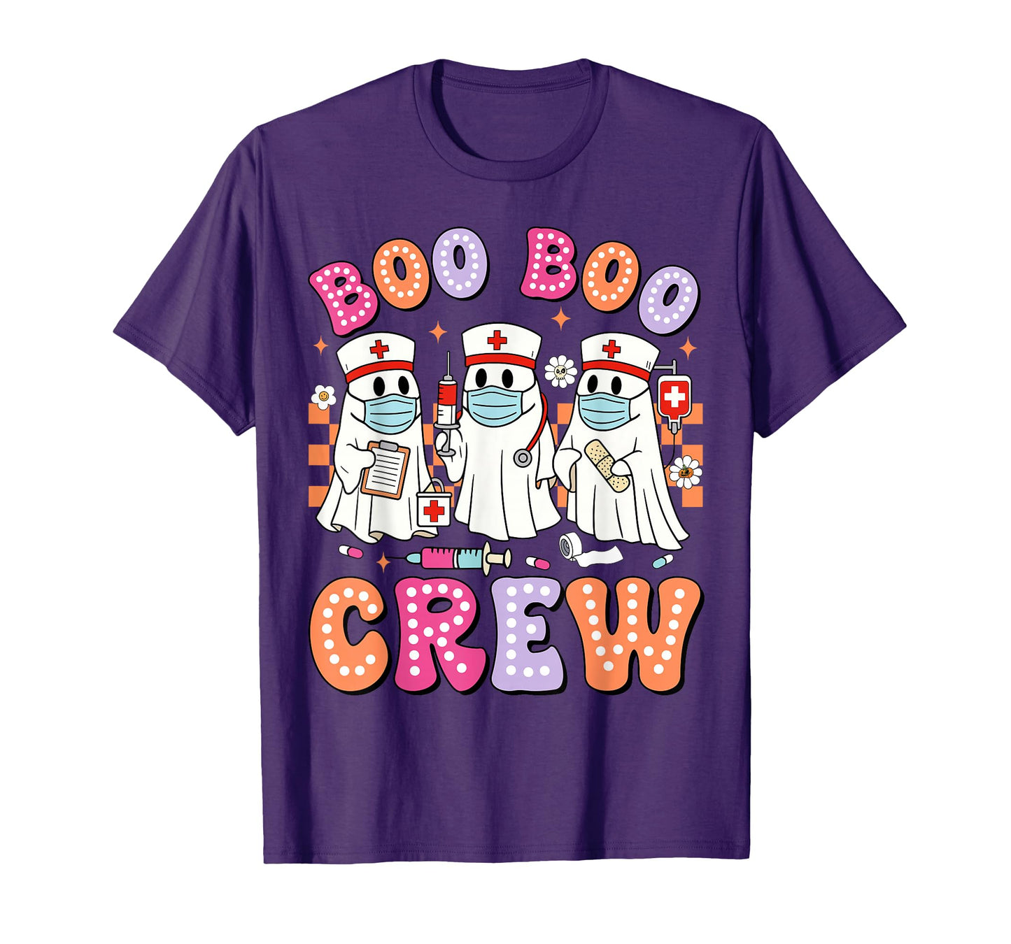 Boo Boo Crew Nurse Funny Halloween Nurse Nursing Girl Women T-Shirt