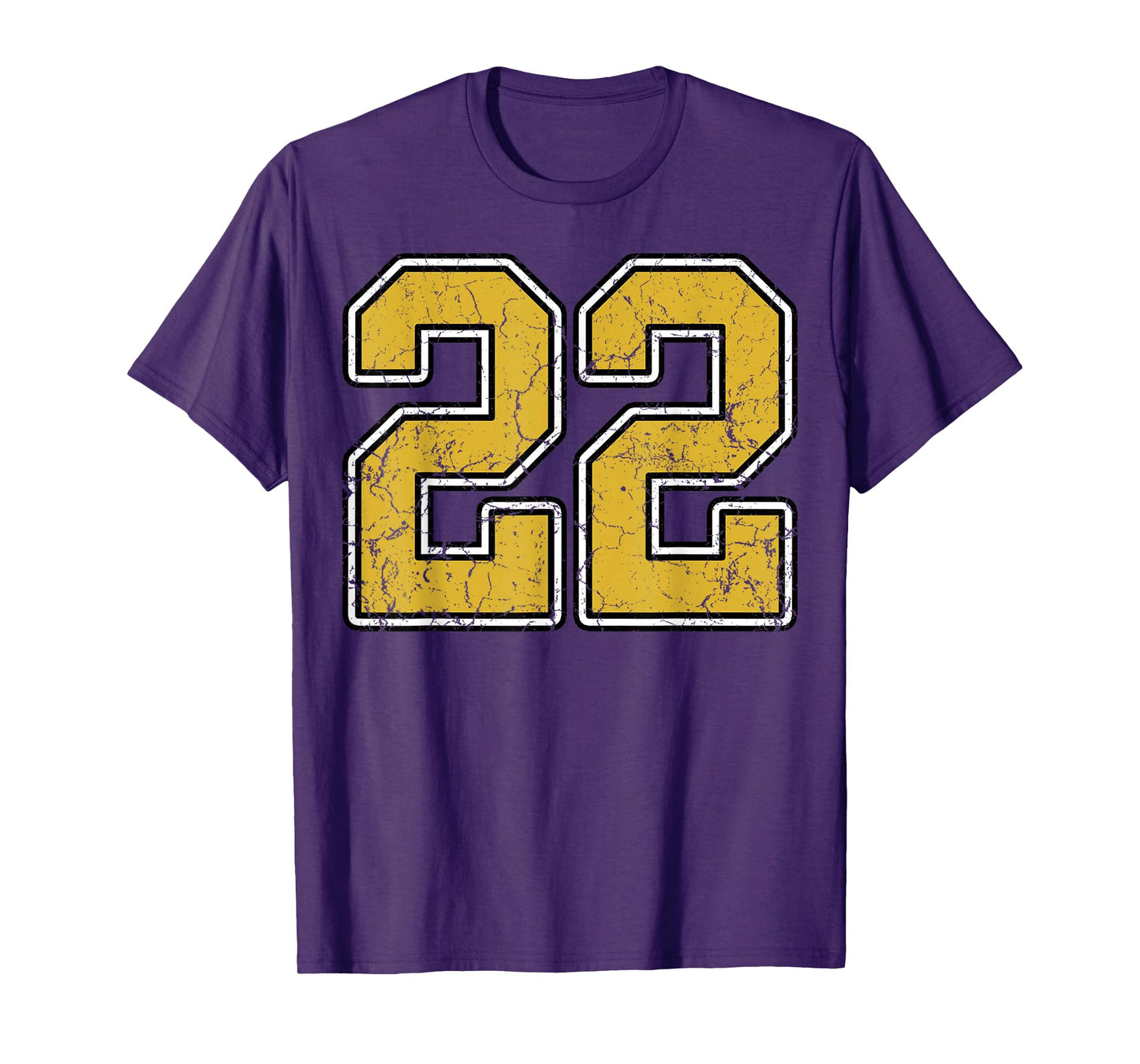 Old Gold Black White Sports Number 22 Jersey Uniform Player T-Shirt