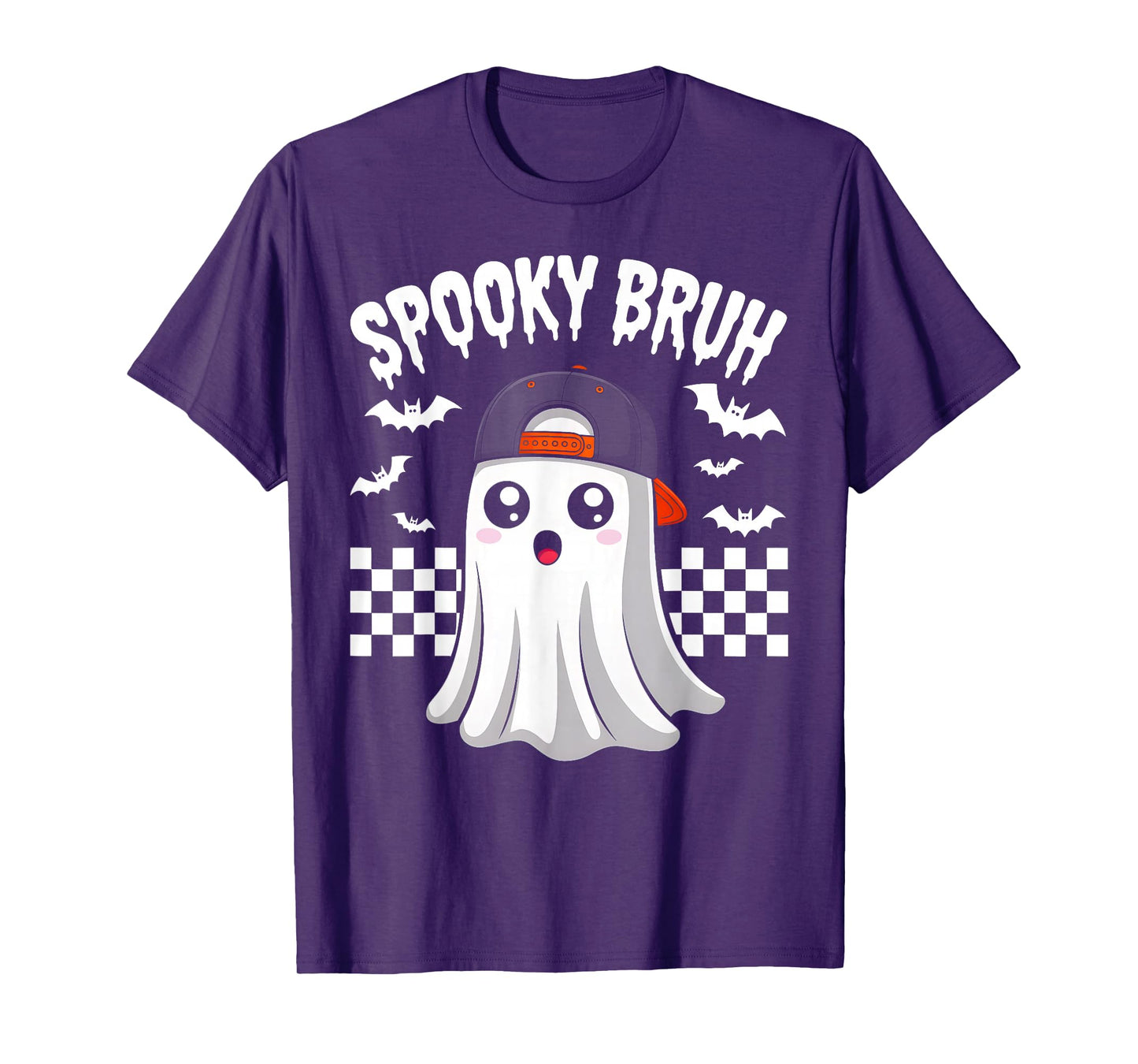 Spooky Bruh Funny Ghost Halloween Costume Boys Teens Kids T-Shirt
