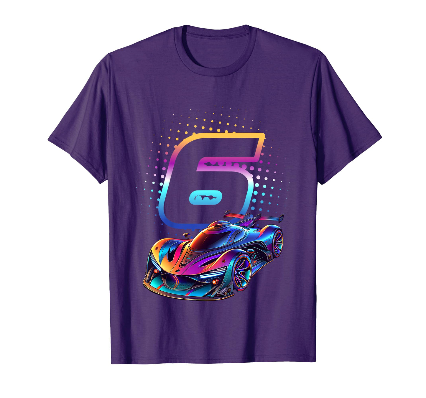 6 Year Old Race Car 6th Birthday Futuristic Racing Racecar T-Shirt