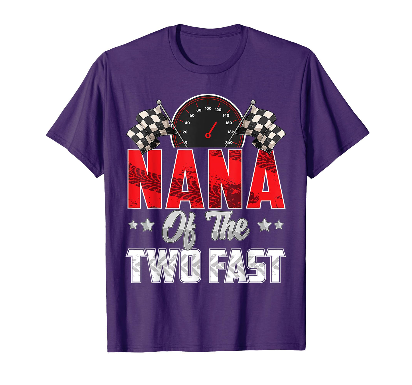 2 year old racing car two fast birthday 2nd Family Nana T-Shirt