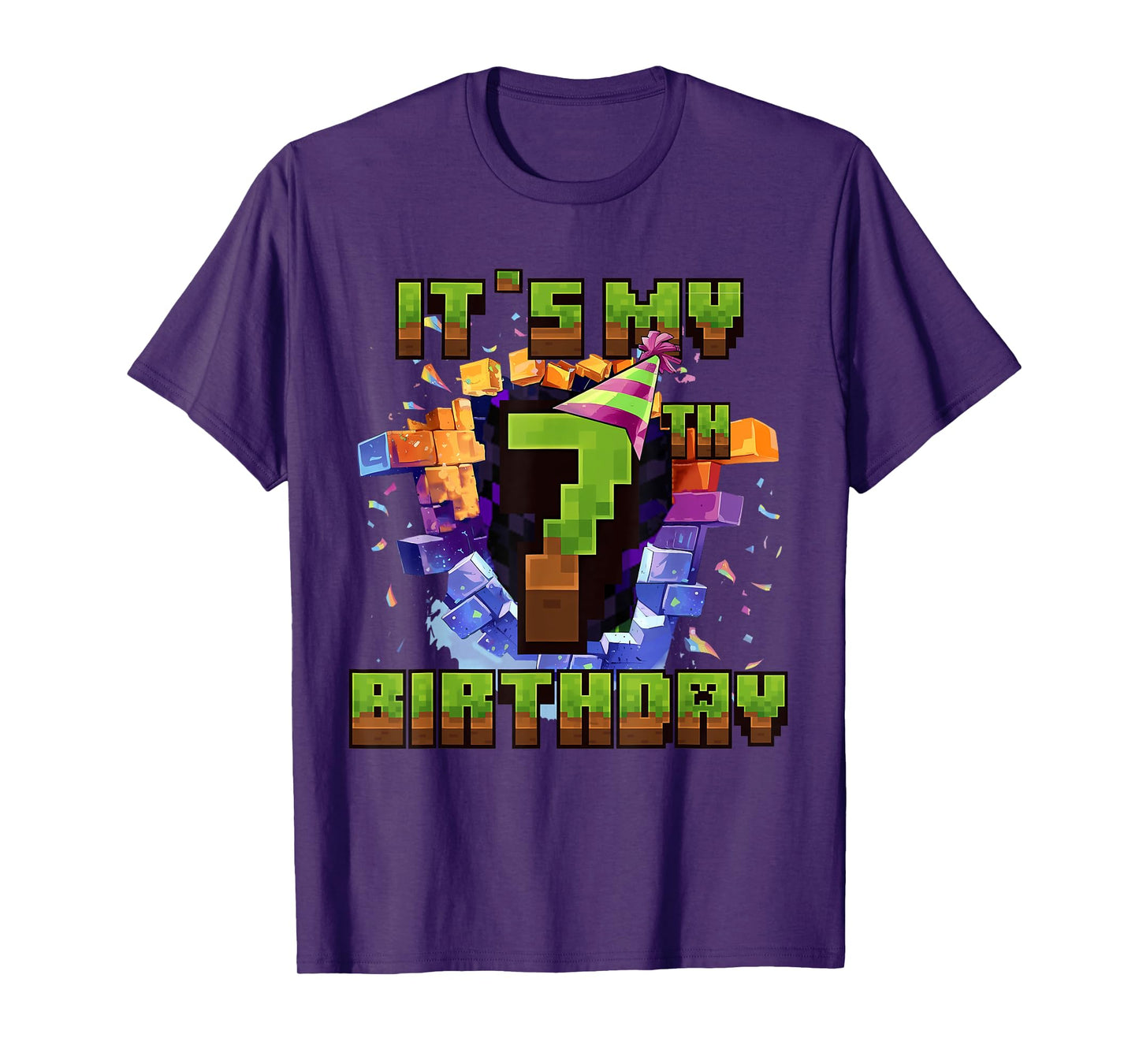 Birthday Boy Shirt It's My 7th Birthday Video Game Pixel T-Shirt