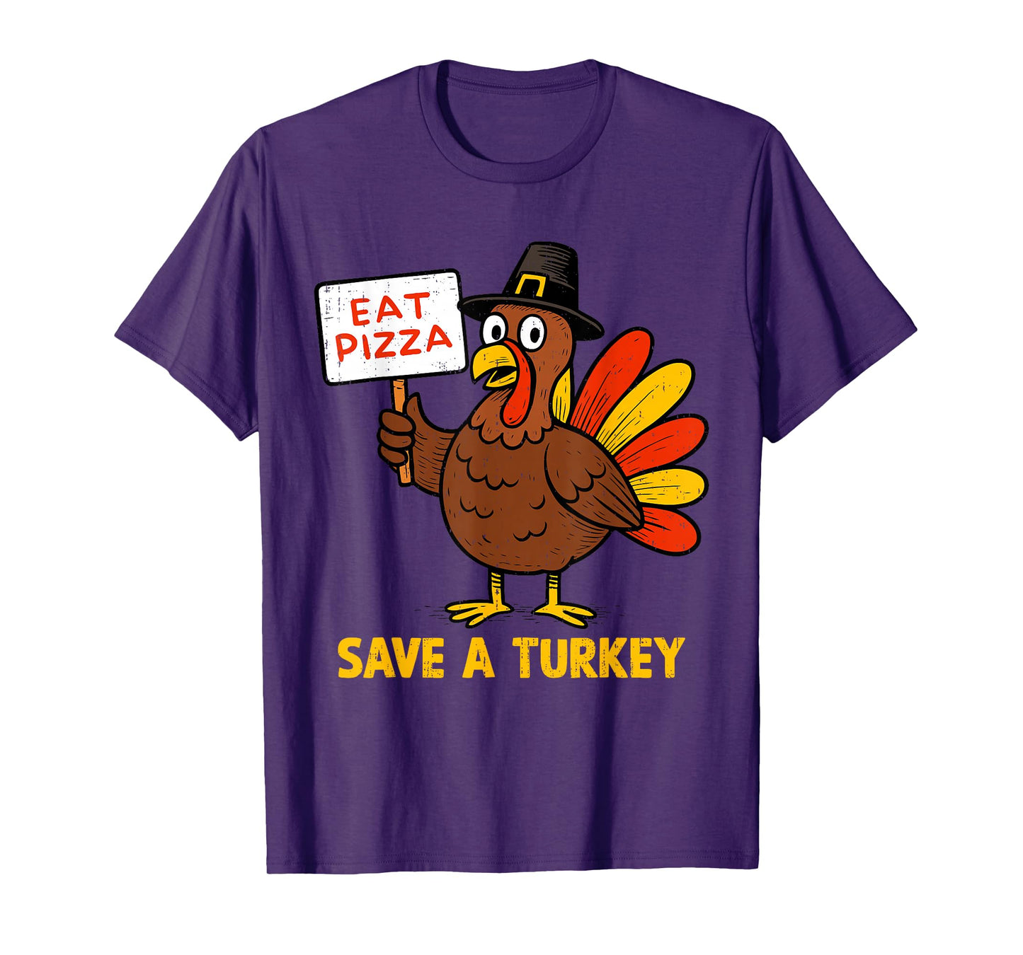 Save A Turkey Eat Pizza Thanksgiving Food Men Women Kids T-Shirt