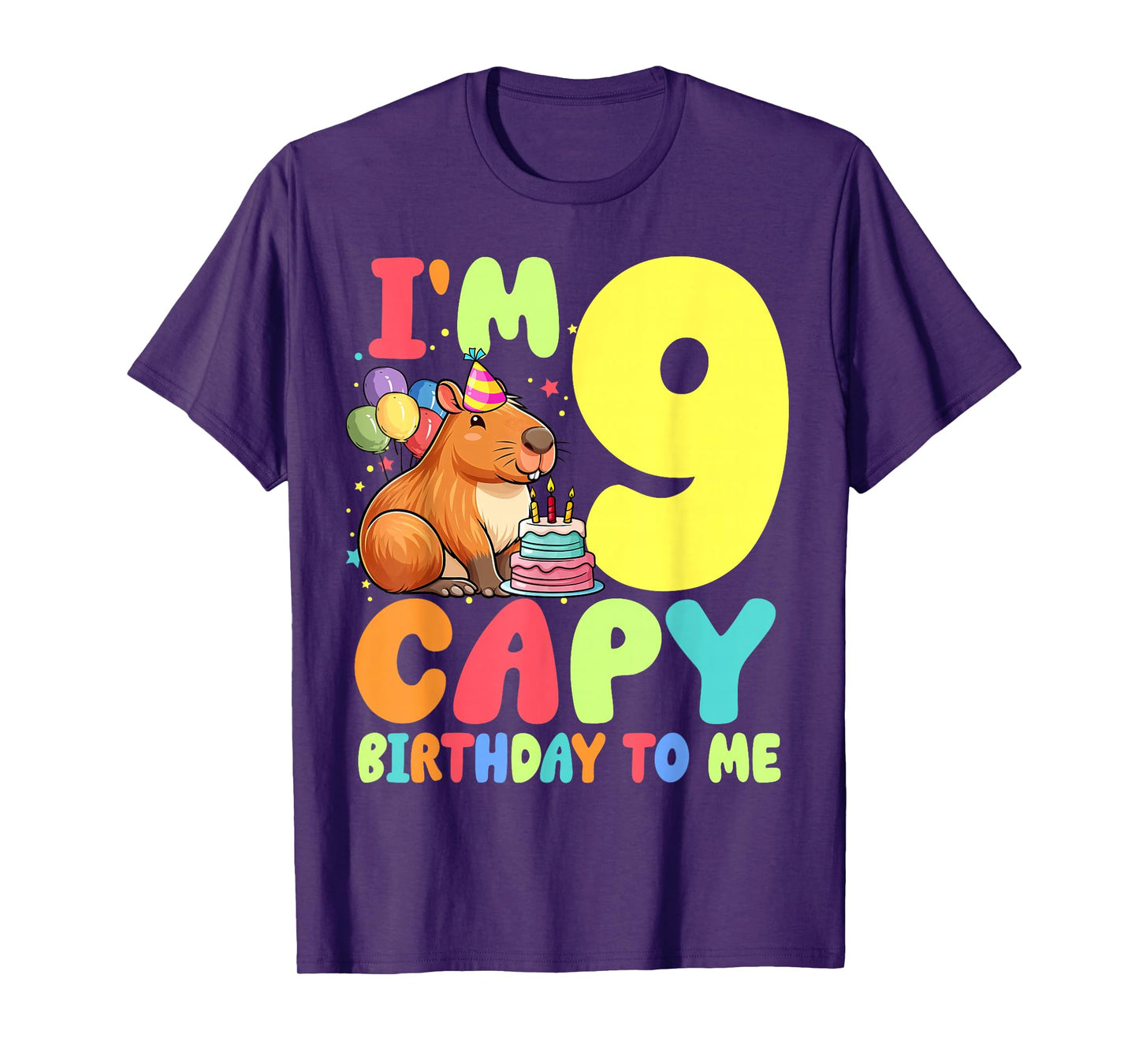I'm 9 Year Old Capy Birthday To Me 9th Birthday Capybara T-Shirt