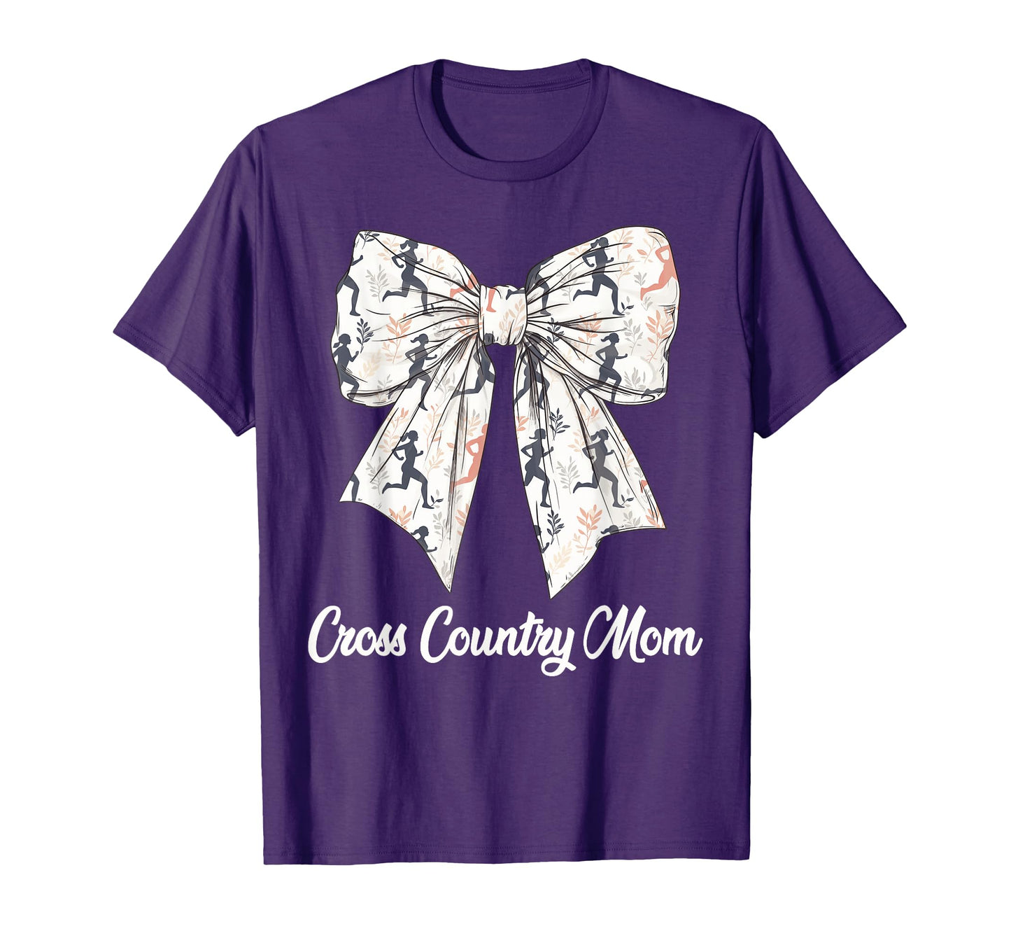 Cross Country Mom Coquette Bow Cute XC Lovers Mothers Day T-Shirt