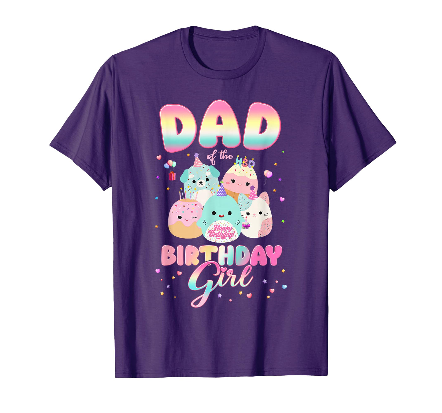Birthday Family Party Squish Squad Dad Of The Birthday Girl T-Shirt