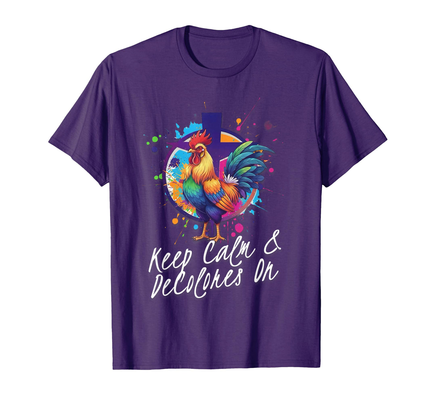 DeColores Cursillo Rainbow Rooster Catholic T-Shirt
