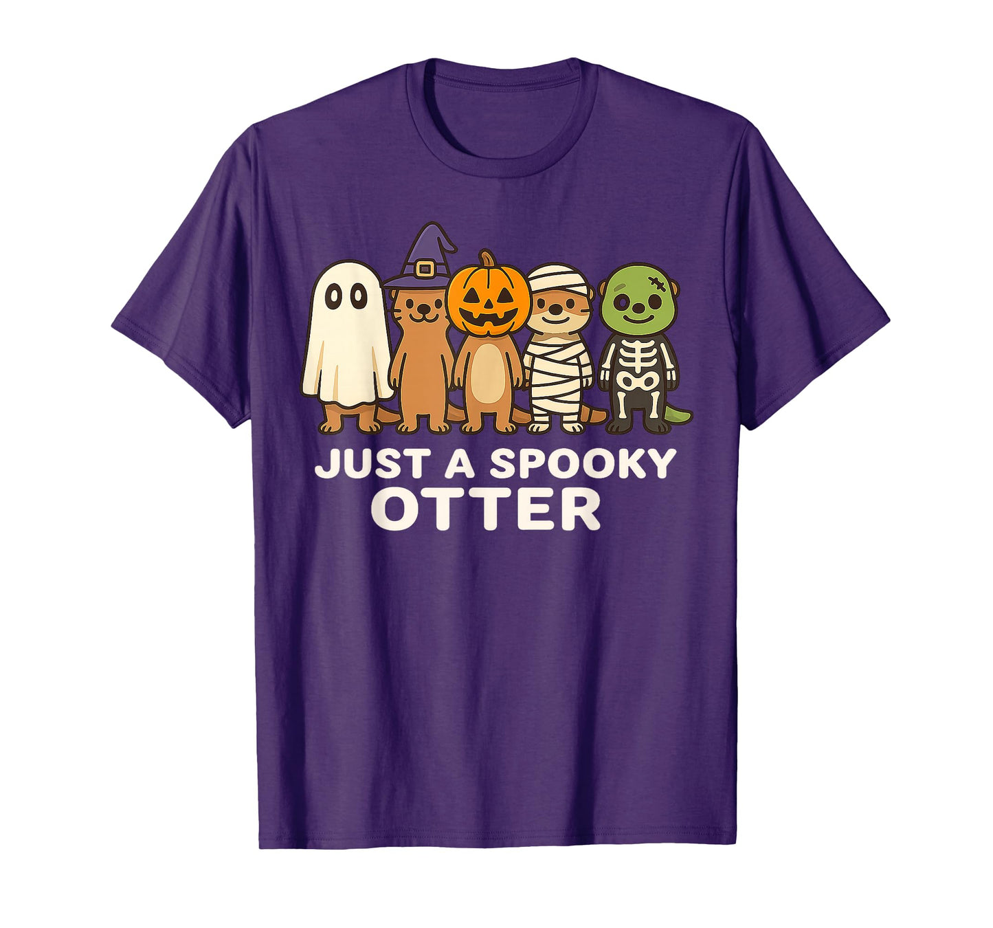 Just A Spooky Otter Halloween Costume Cartoon Design Gifts T-Shirt