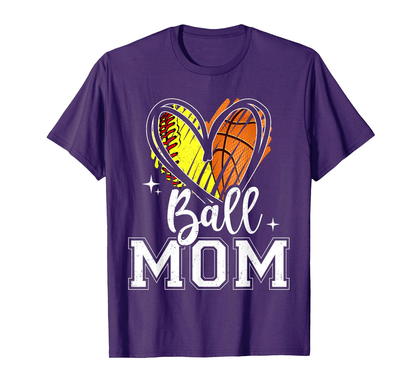 Ball Mom Softball Basketball Mom Of Both T-Shirt