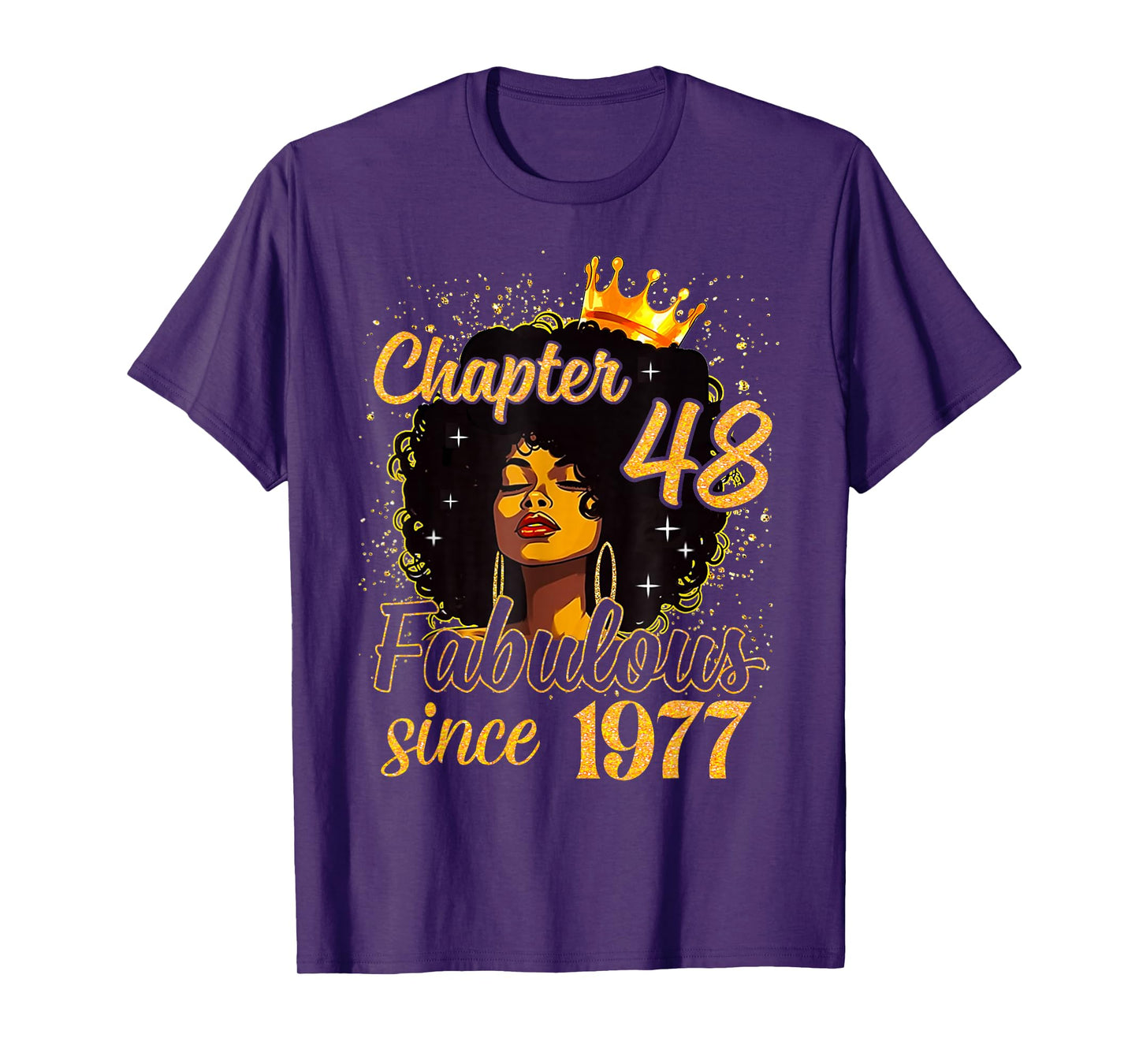 Chapter 48 Fabulous Since 1977 48th Birthday Women Melanin T-Shirt