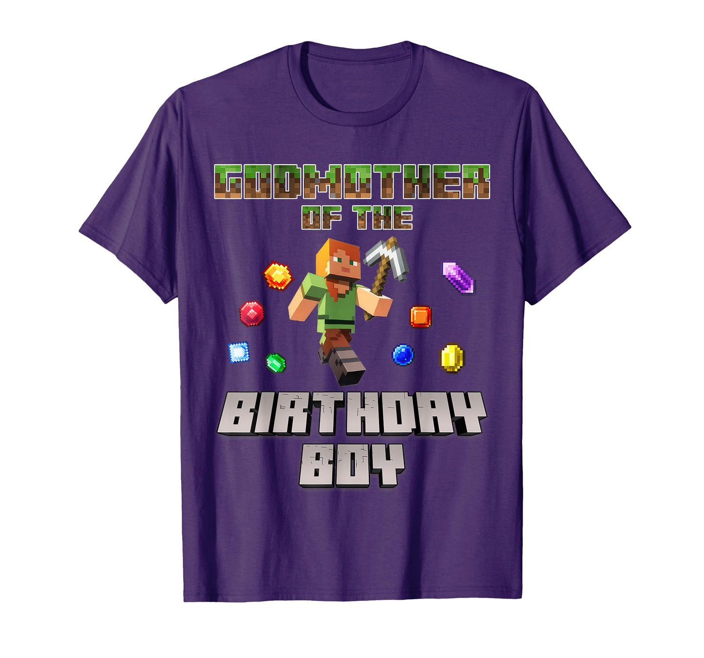 Godmother Of The Birthday Boy Video Gamer Pixel Number T-Shirt