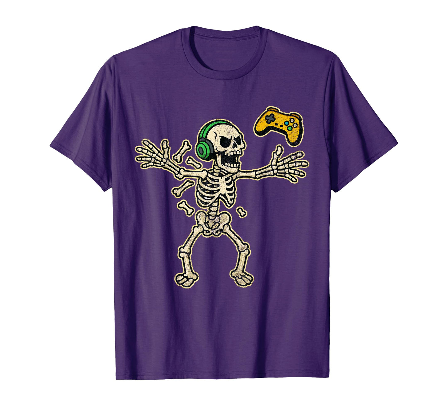 Funny Gamer Angry Skeleton Gamer Teen Boys Video Gaming T-Shirt
