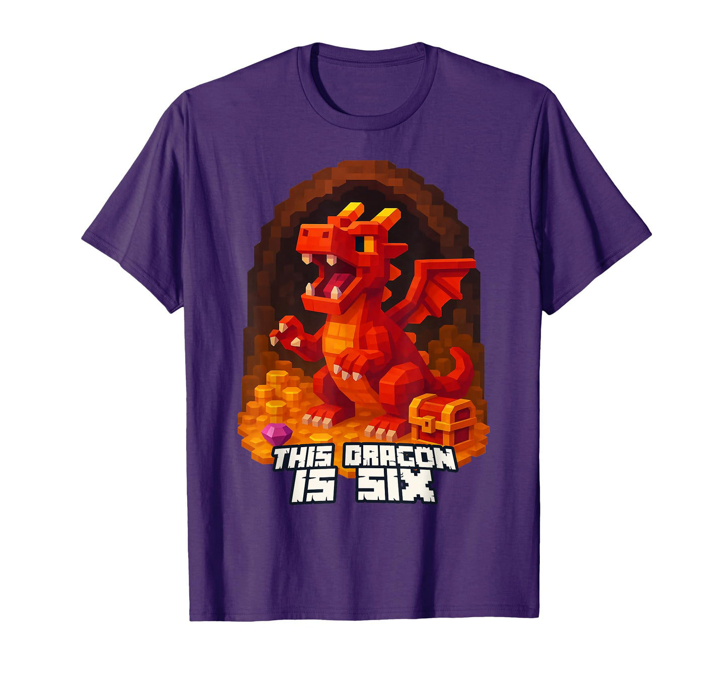 This Dragon is 6 Pixel Dragon 6th Birthday Party Kids Outfit T-Shirt
