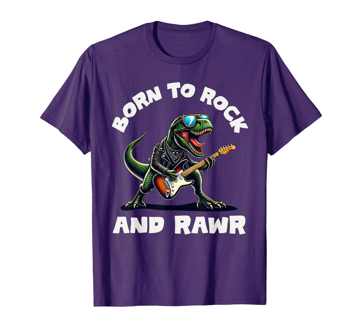 Born to Rock and Rawr, Cute Dinosaur, Rock'n Roll Dino T-Shirt