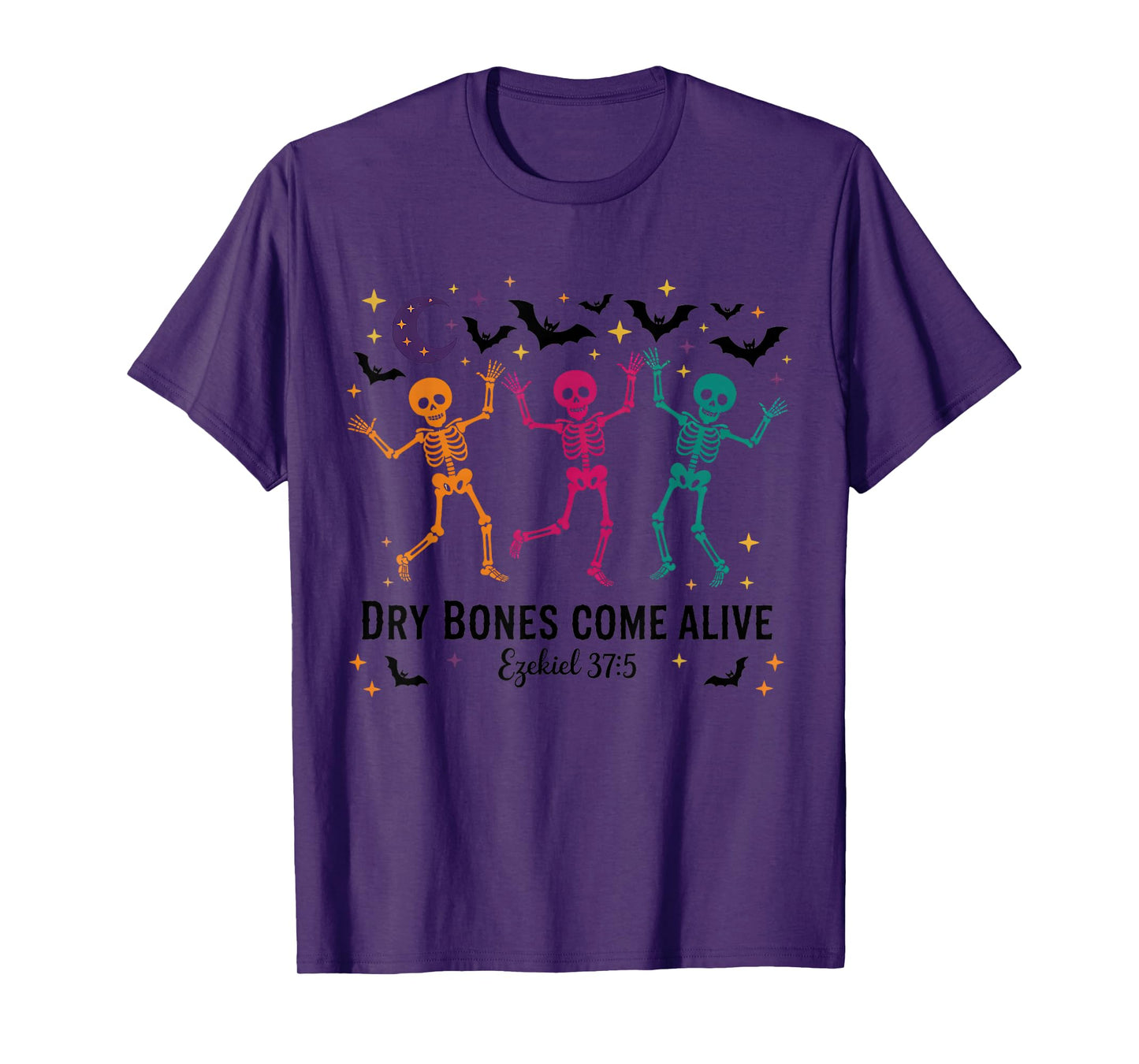 Dancing Skeleton Dry Bones Come Alive Christian Halloween T-Shirt