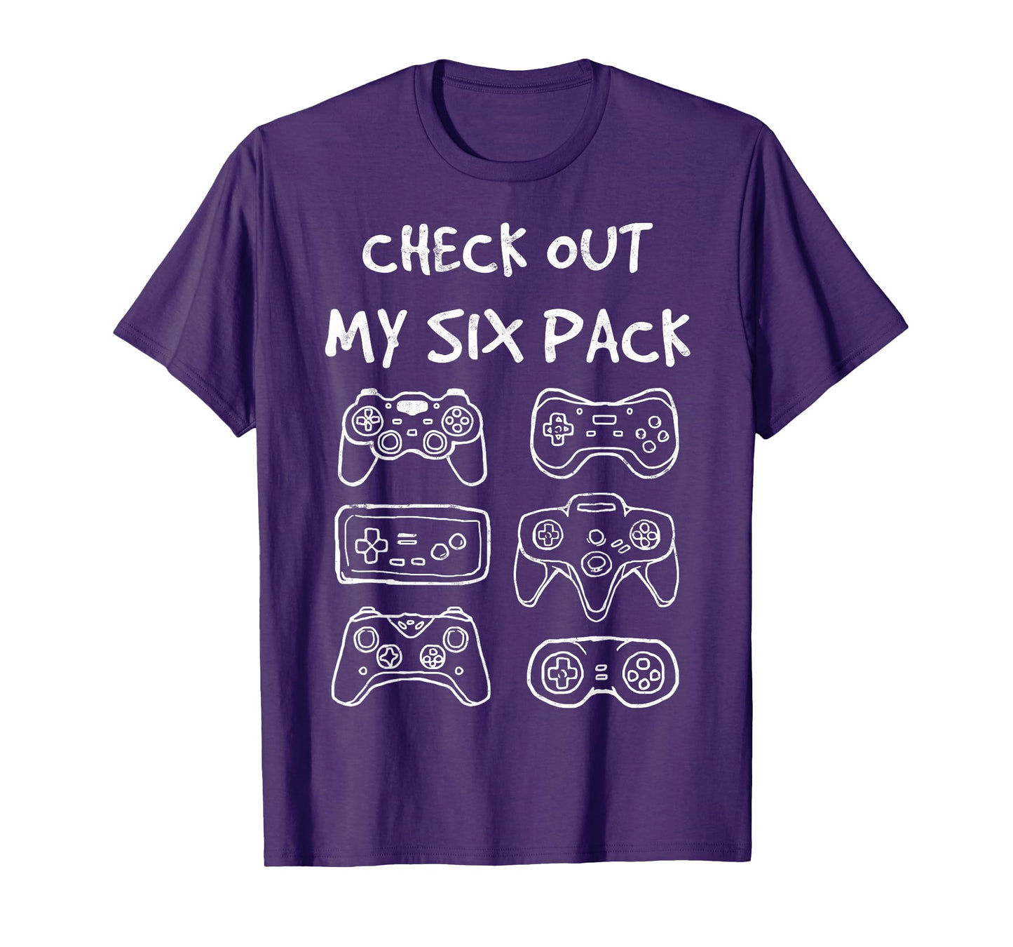 Check Out My Six Pack Video Game Controlers Gaming Gamer Tee T-Shirt