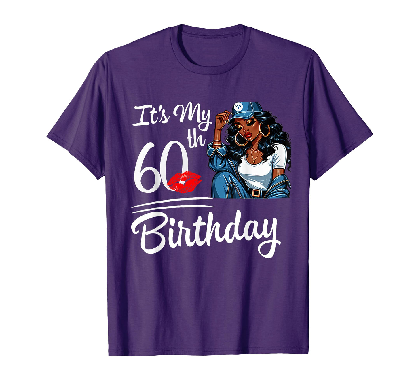 It's My 60th Birthday 60 Years Old Black Melanin Women Girl T-Shirt