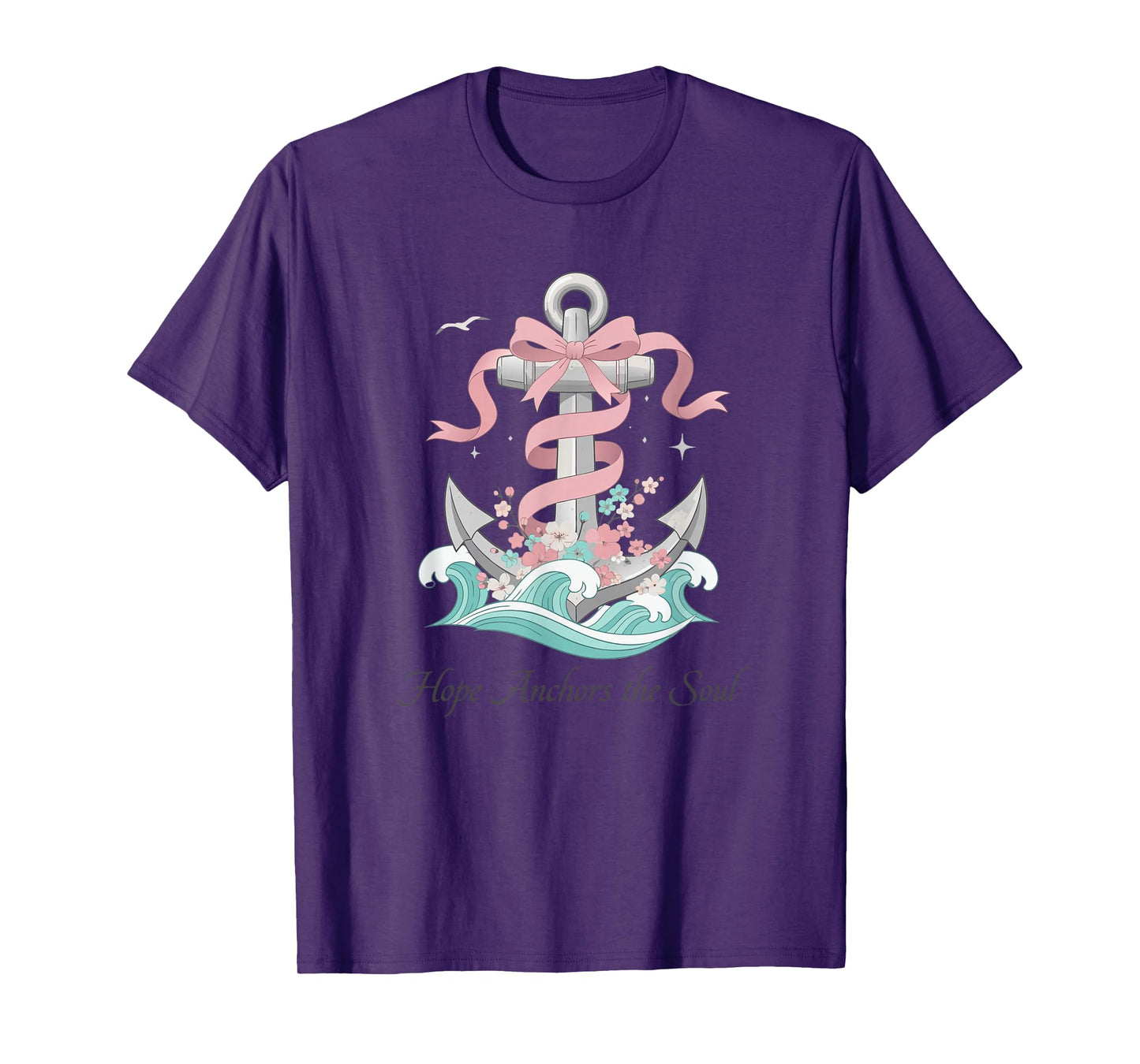 Hope Anchors The Soul Nautical Christian Anchor Art T-Shirt