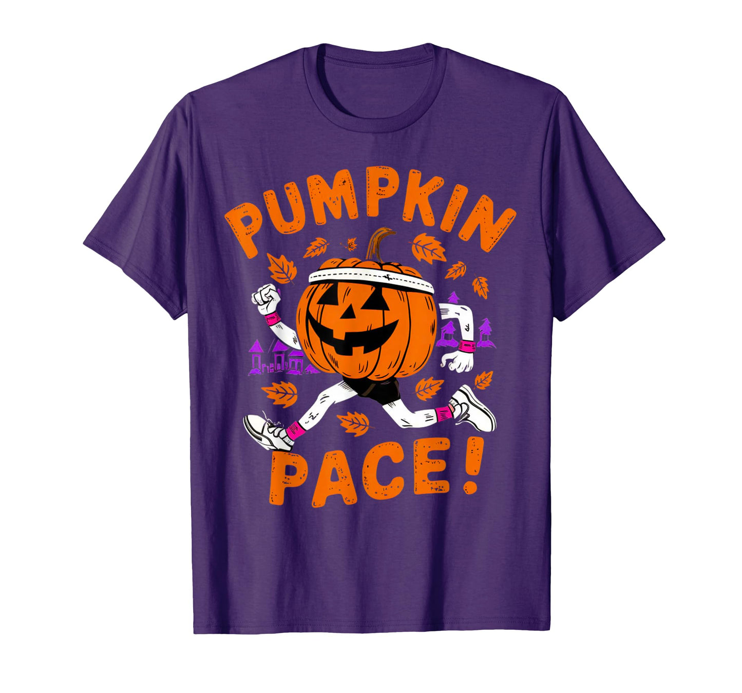 Funny Runner Costume Halloween Pumpkin Running Marathon Team T-Shirt