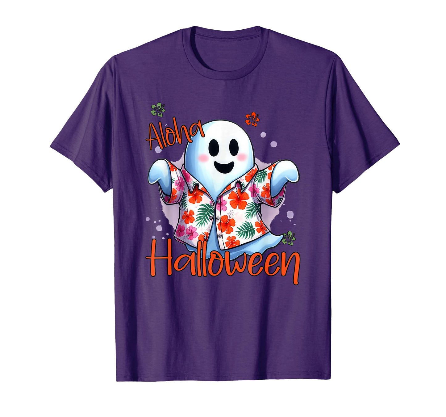 Aloha Halloween Ghost Funny Hawaiian T-Shirt