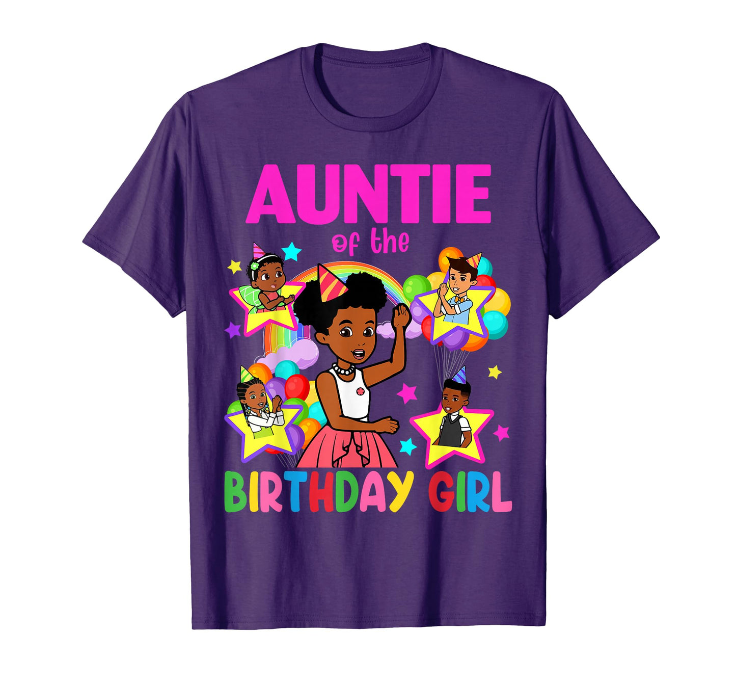 Auntie Of Birthday Girl Gracie Birthday Dolls Girl Party T-Shirt