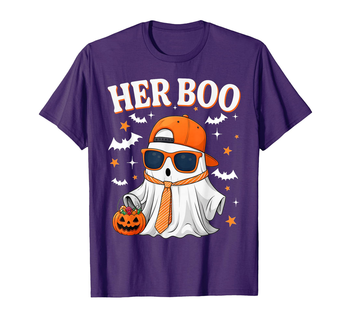 Her Boo & His Boo Funny Matching Halloween Couples T-Shirt
