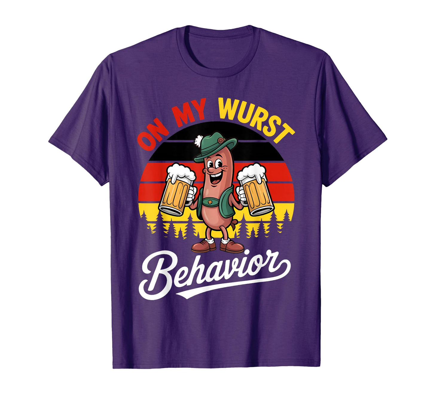 Oktoberfest On My Wurst Behavior Funny German Men Women T-Shirt