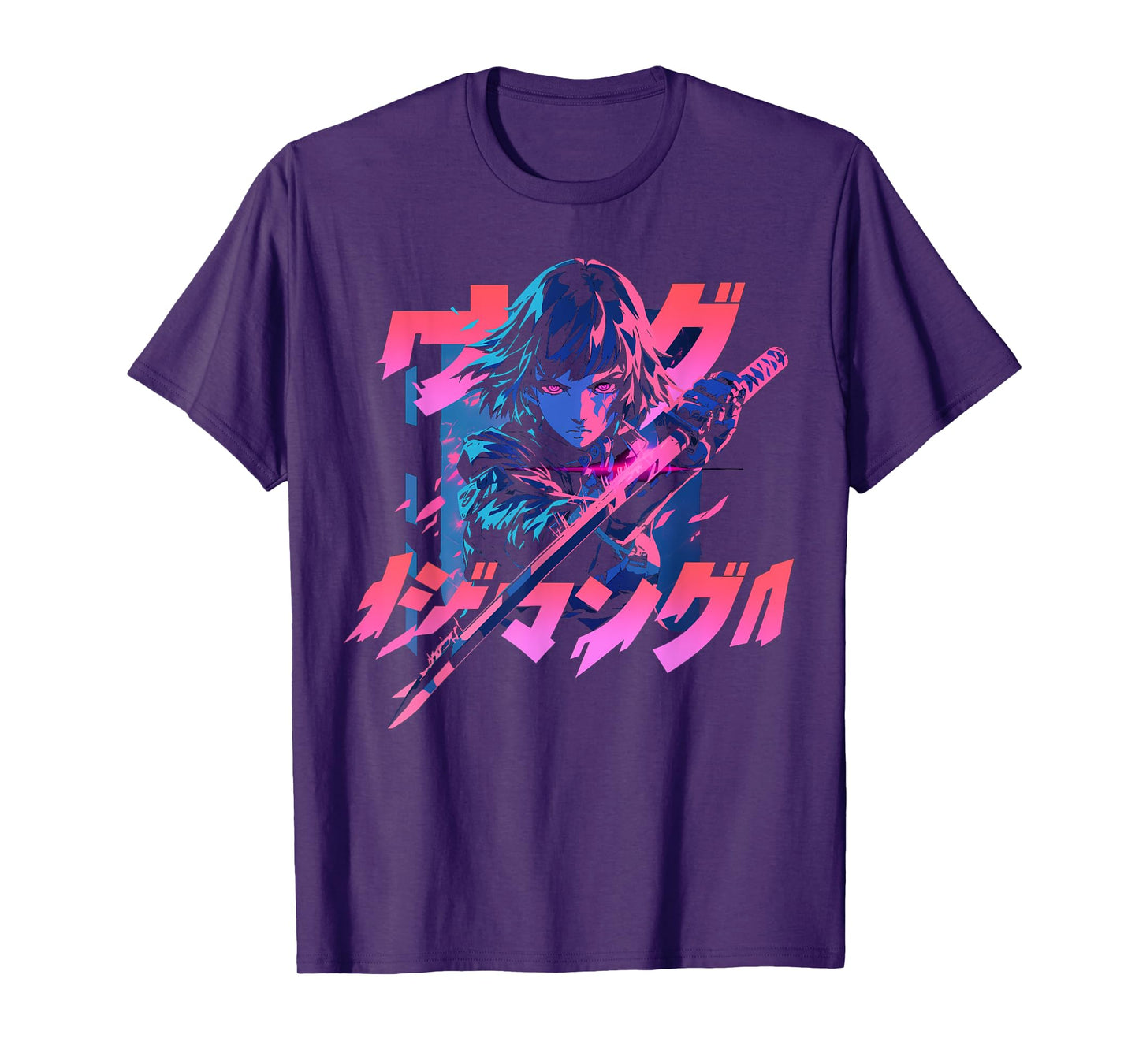 Cyberpunk Anime Samurai Girl Manga Gothic Japanese Gamer T-Shirt