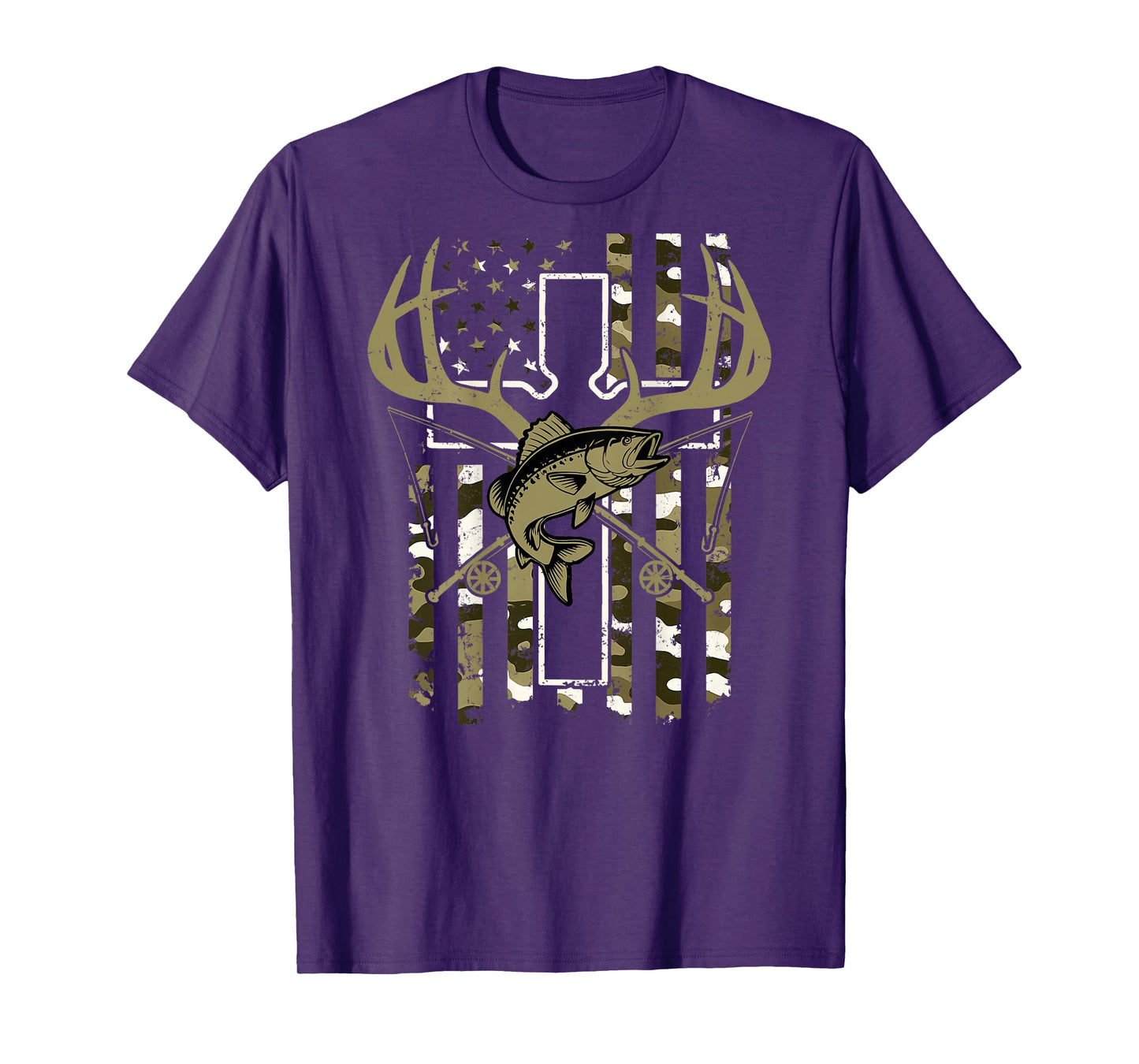 Hunting Fishing Cross Camo Faith Christian Fisherman Hunter T-Shirt