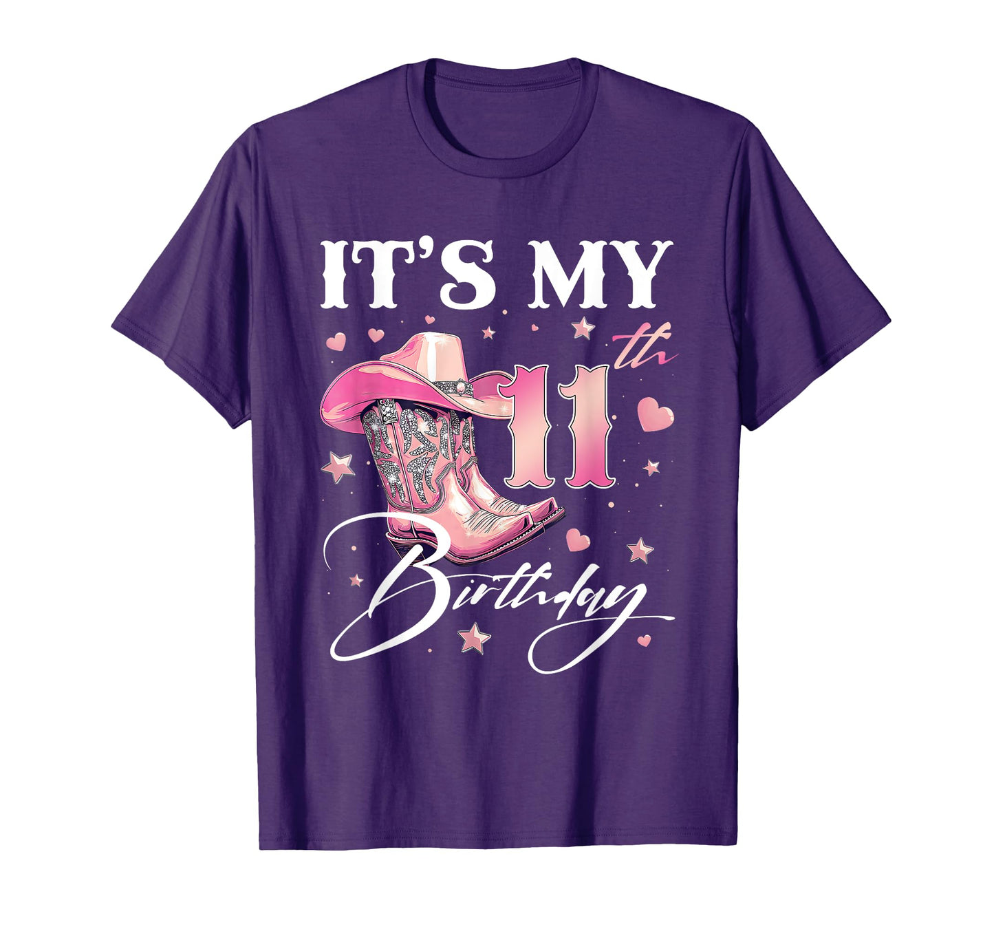Cowgirl It's My 11th Birthday Western Linedance Boots Lover T-Shirt