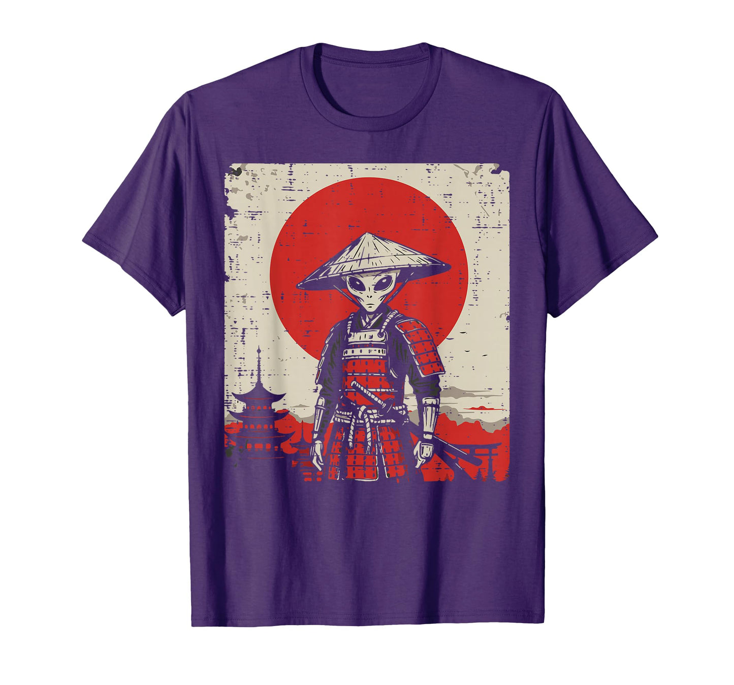 Alien Samurai Japanese Art Funny Ufo Ukiyoe Men Women Kids T-Shirt