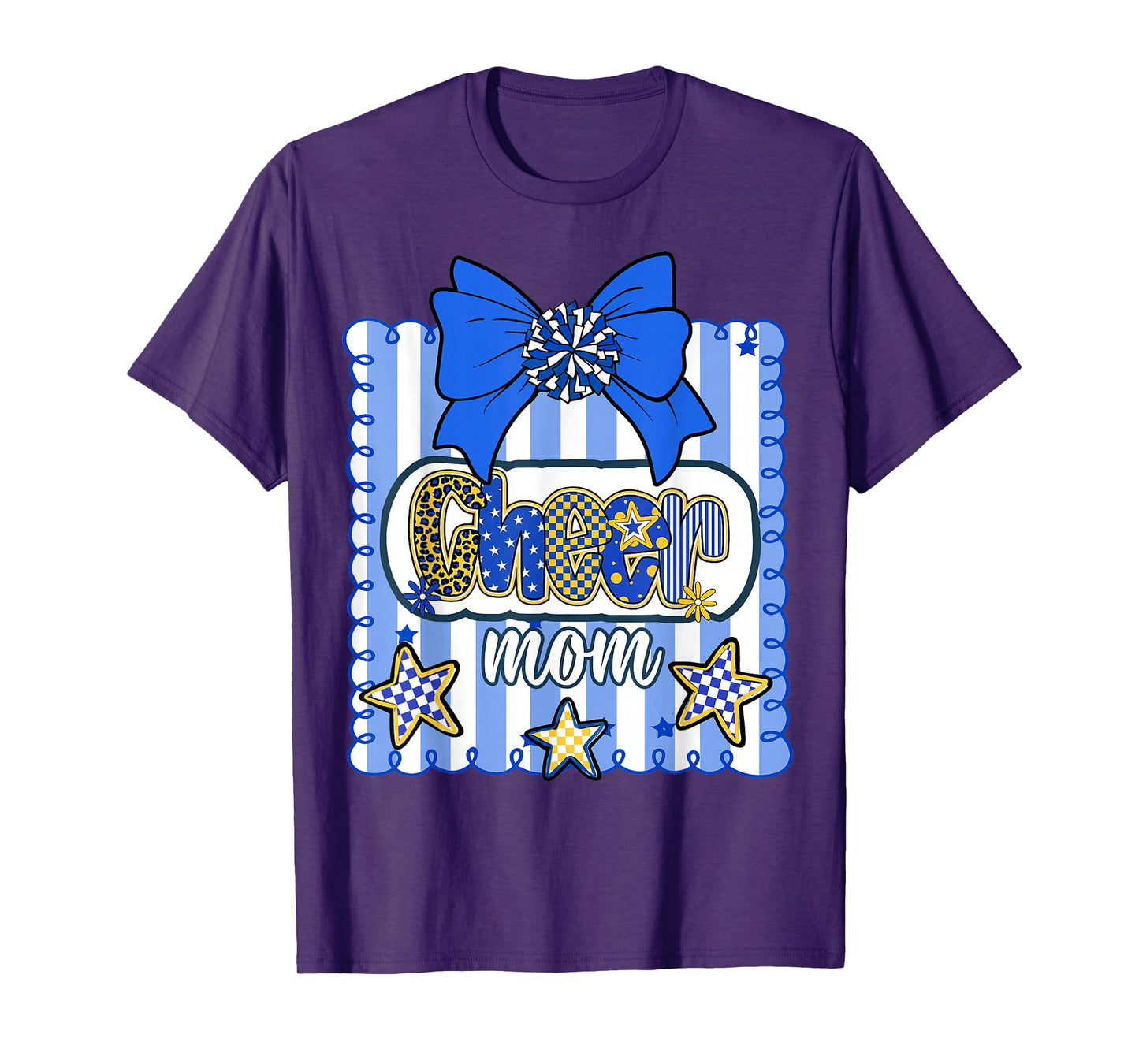 Cheer Mom Blue and Gold Team Game Day Football Cheerleader T-Shirt