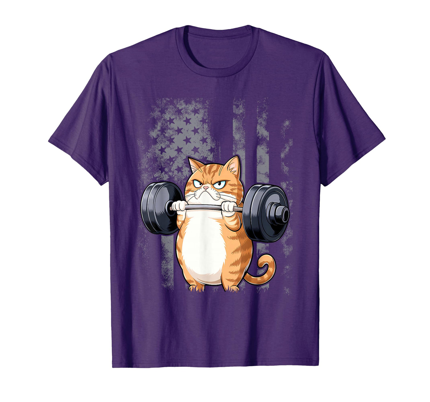 Cat Weightlifting Funny Cat Workout and Fitness T-Shirt