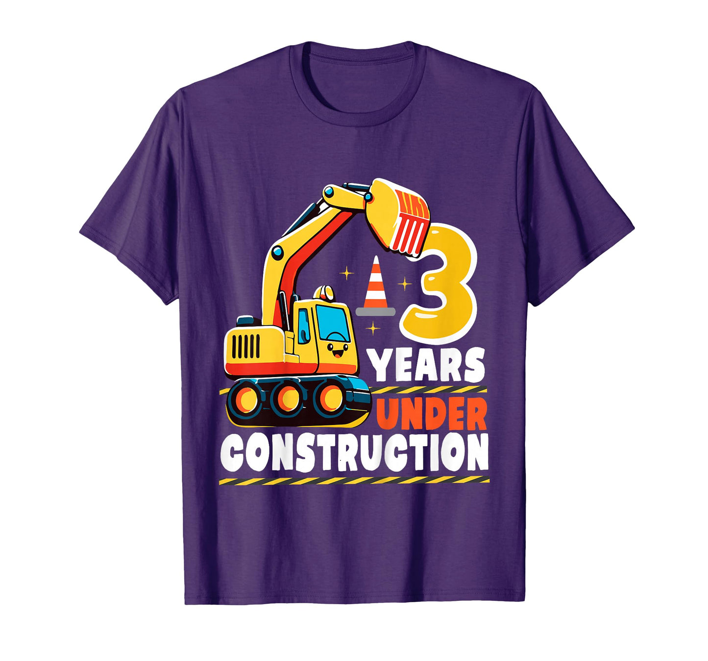 Kids 3 Years Under Construction Boy Three Year Old 3rd Birthday T-Shirt