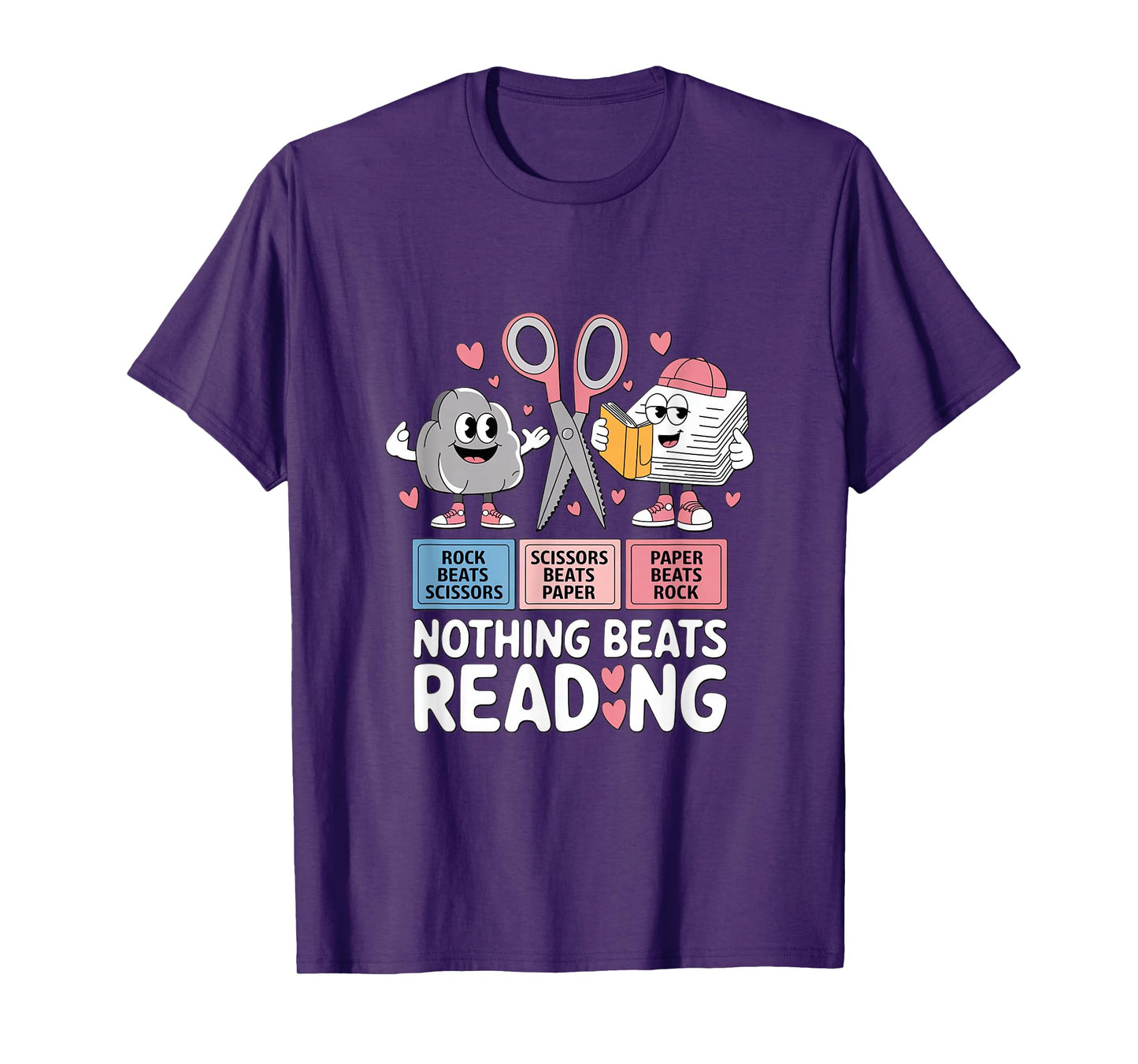 Nothing Beats Reading Rock Paper Scissors T-Shirt