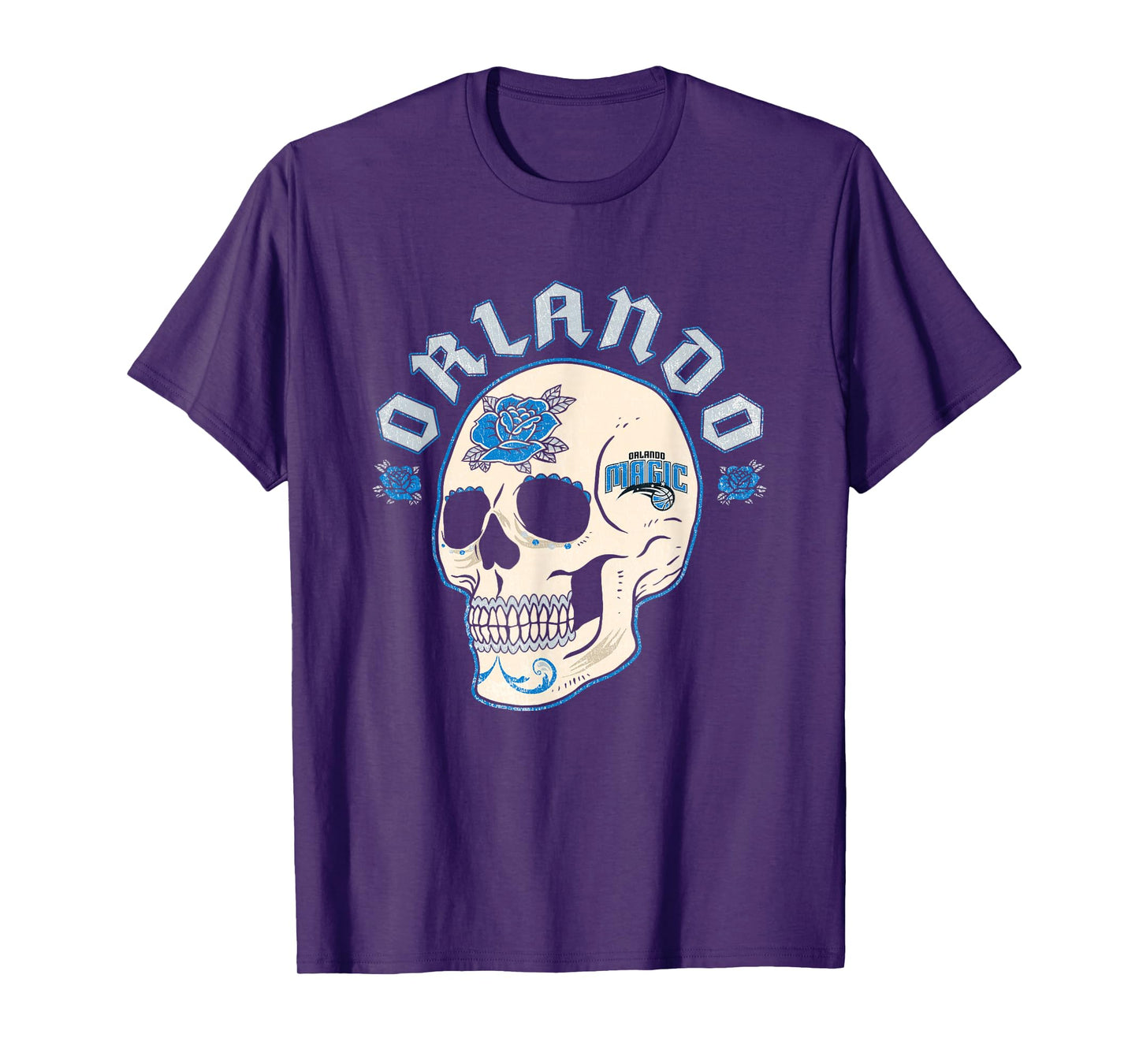 NBA Orlando Magic Halloween Floral Skull T-Shirt