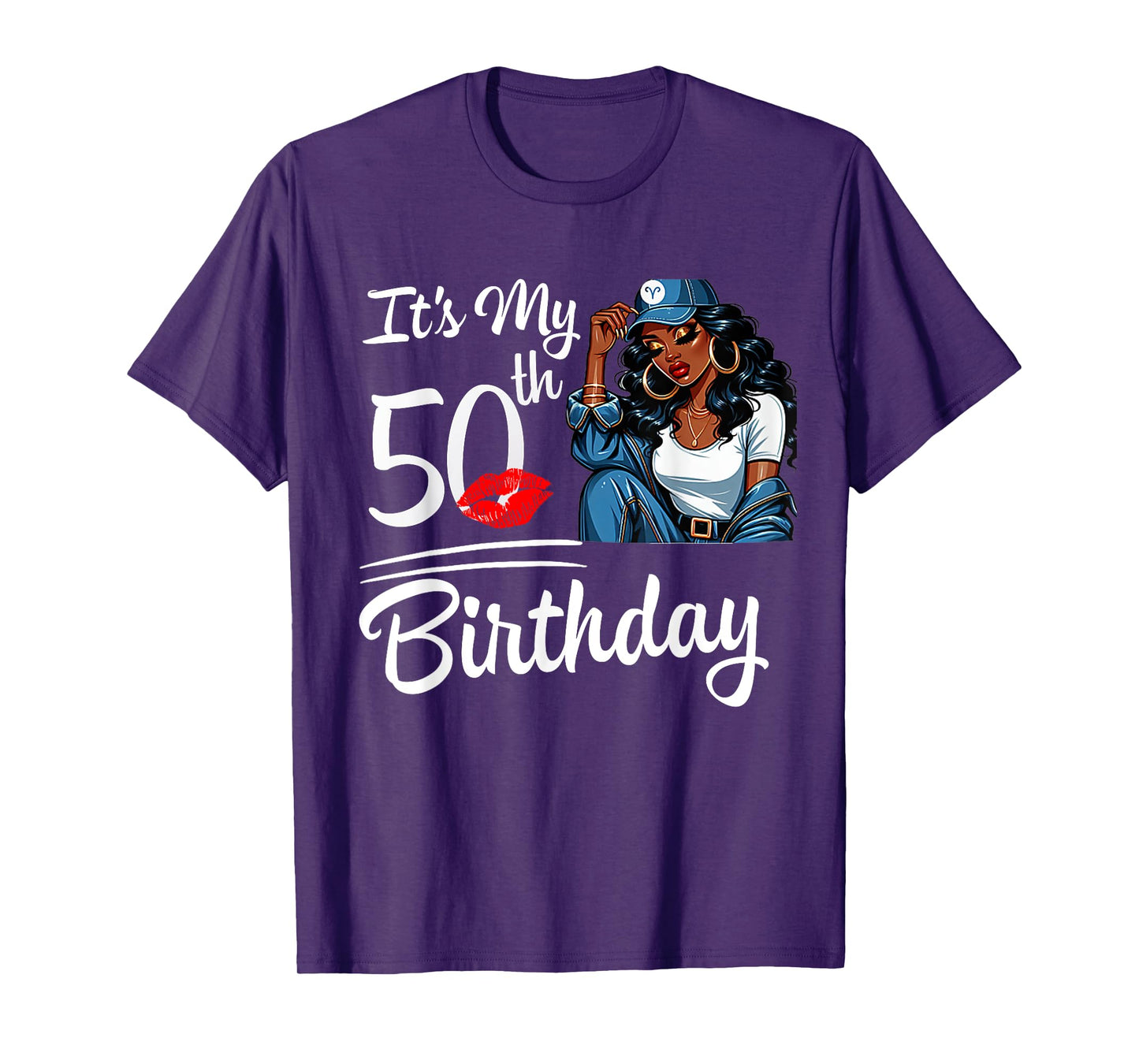 It's My 50th Birthday 50 Years Old Black Melanin Women Girl T-Shirt