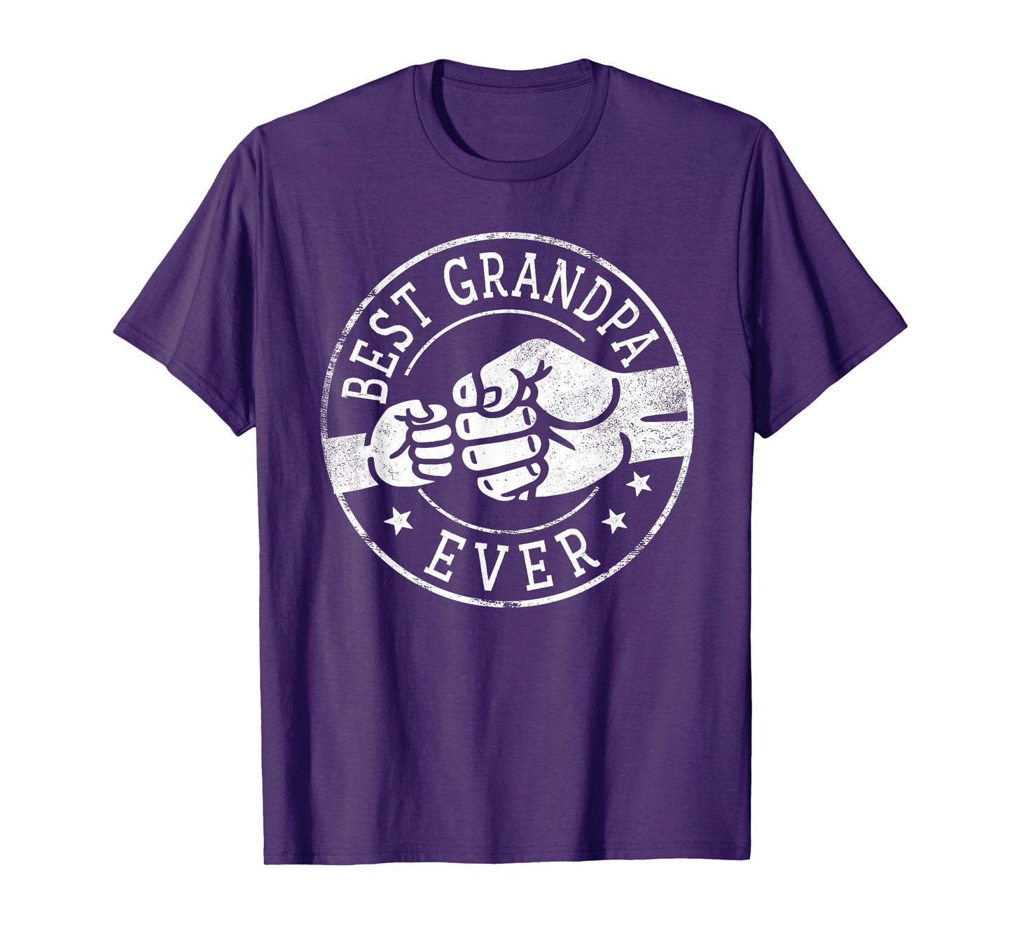 Best Grandpa Ever - Fist Bump Circle Emblem Design Grandpa T-Shirt