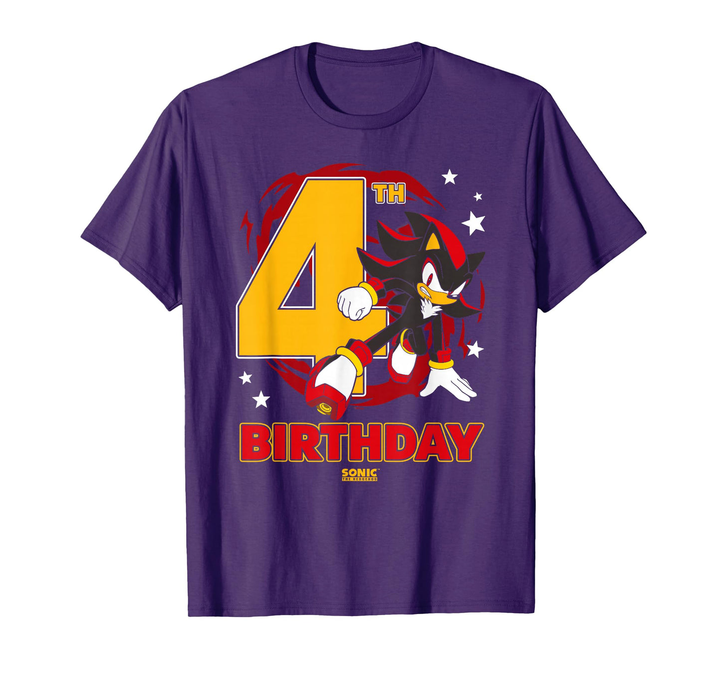 Sonic The Hedgehog 4th Birthday Epic Shadow Big Chest Logo T-Shirt