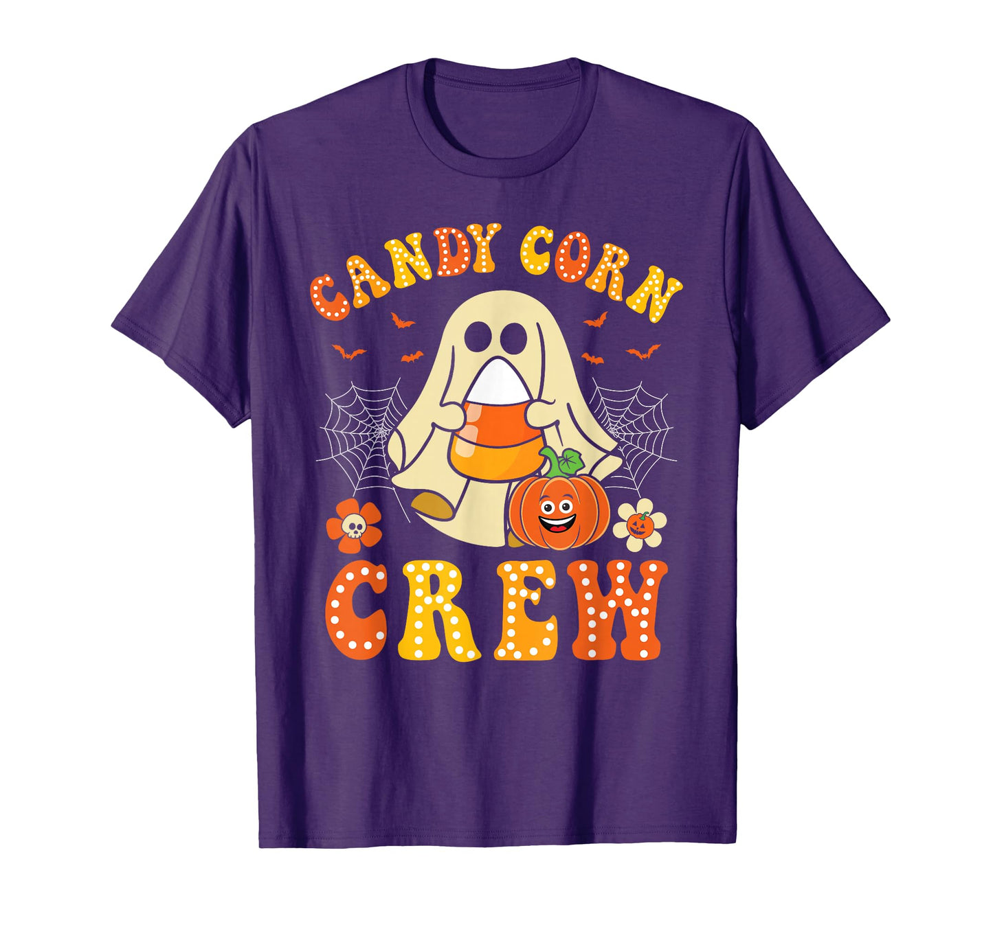Candy Corn Crew Pumpkin Halloween Spooky Men Women Girls T-Shirt